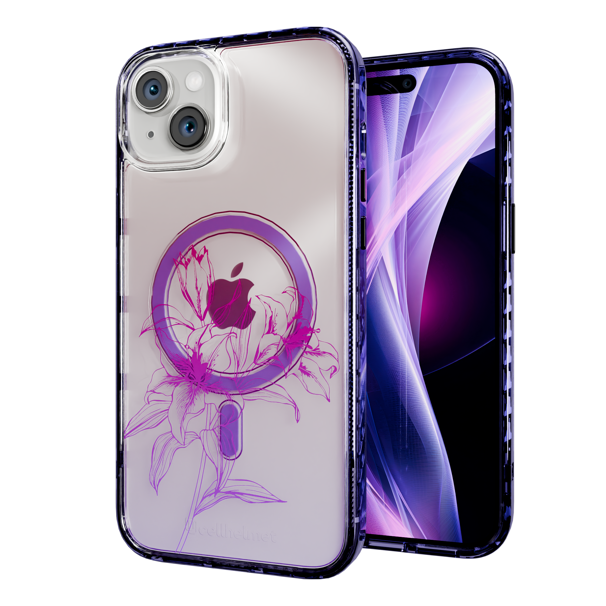 Pink Prism | Protective MagSafe Case | Ombre Bouquet Collection for Apple iPhone 15 Series Apple iPhone 15 Plus / Midnight Lilac