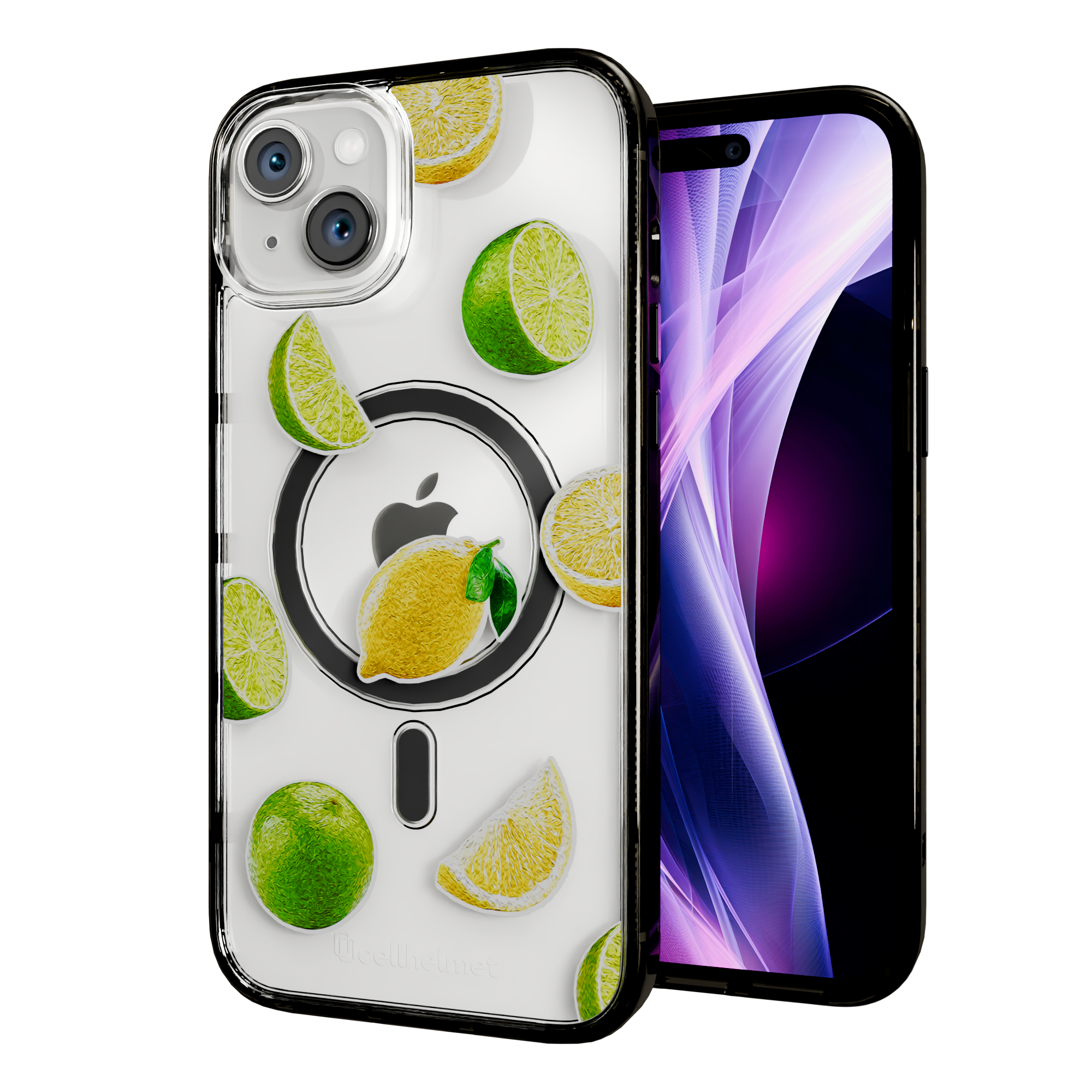 Luscious Lime | Protective MagSafe Case | Fruits Collection for Apple iPhone 15 Series Apple iPhone 15 Plus / Onyx Black