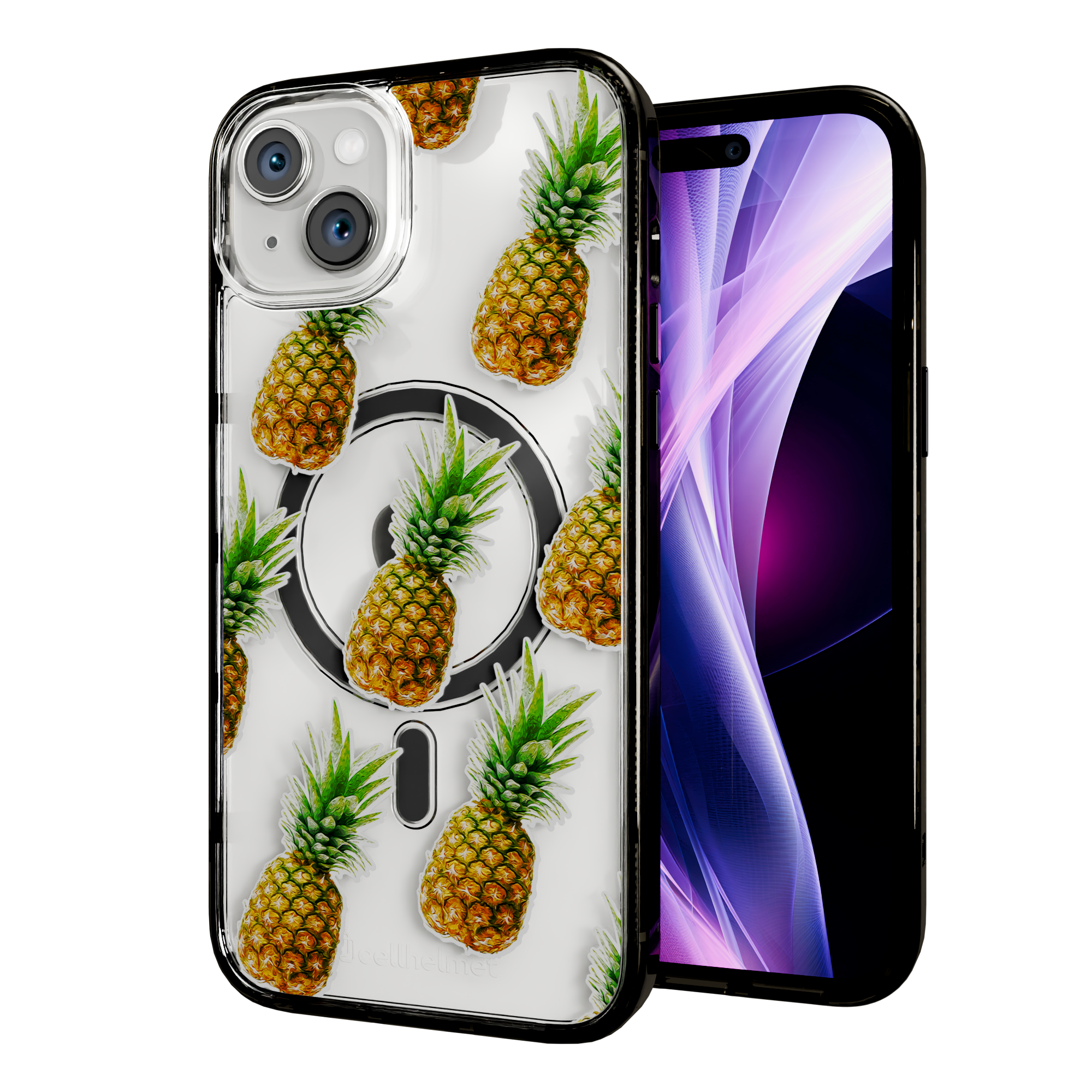 Pineapple Splash | Protective MagSafe Case | Fruits Collection for Apple iPhone 15 Series Apple iPhone 15 Plus / Onyx Black