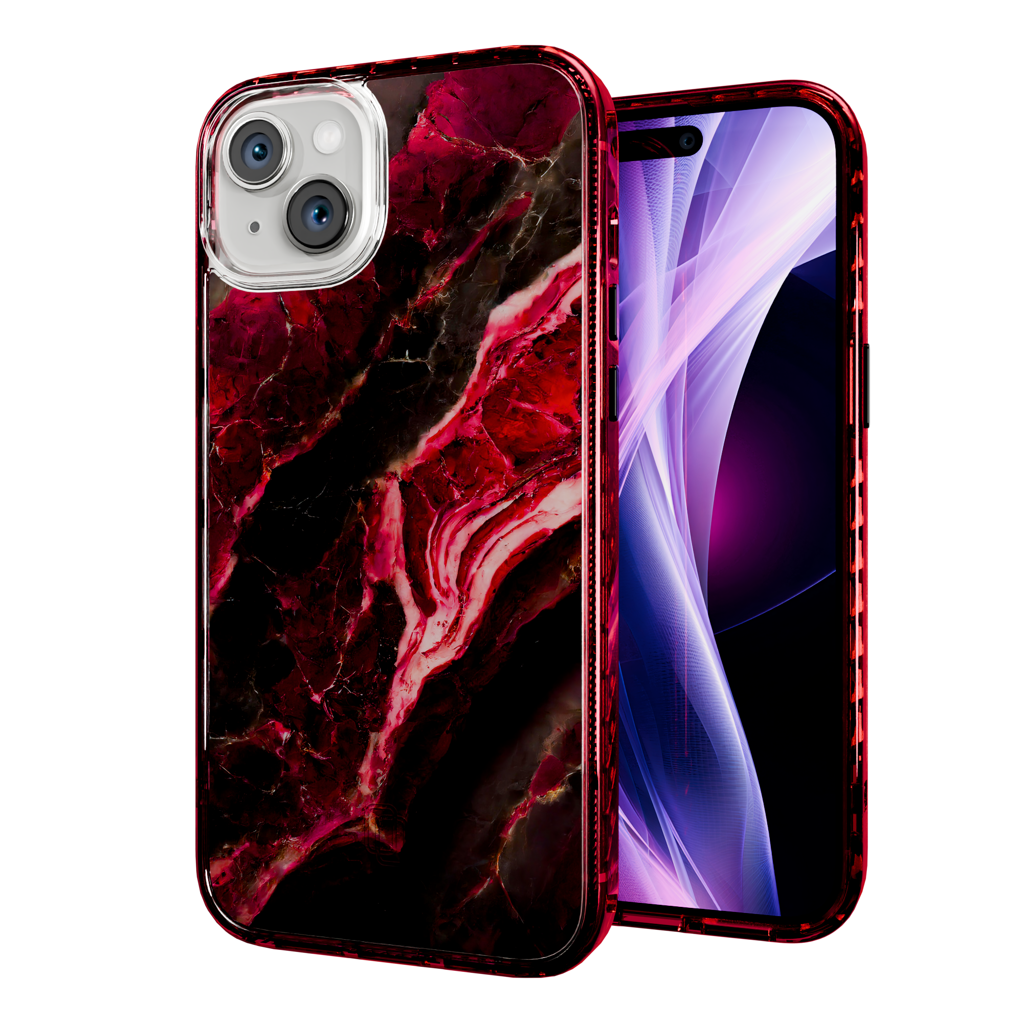 Morning Sun | Custom MagSafe Red Marble Case for Apple iPhone 15 Series Apple iPhone 15 Plus / Scarlet Red