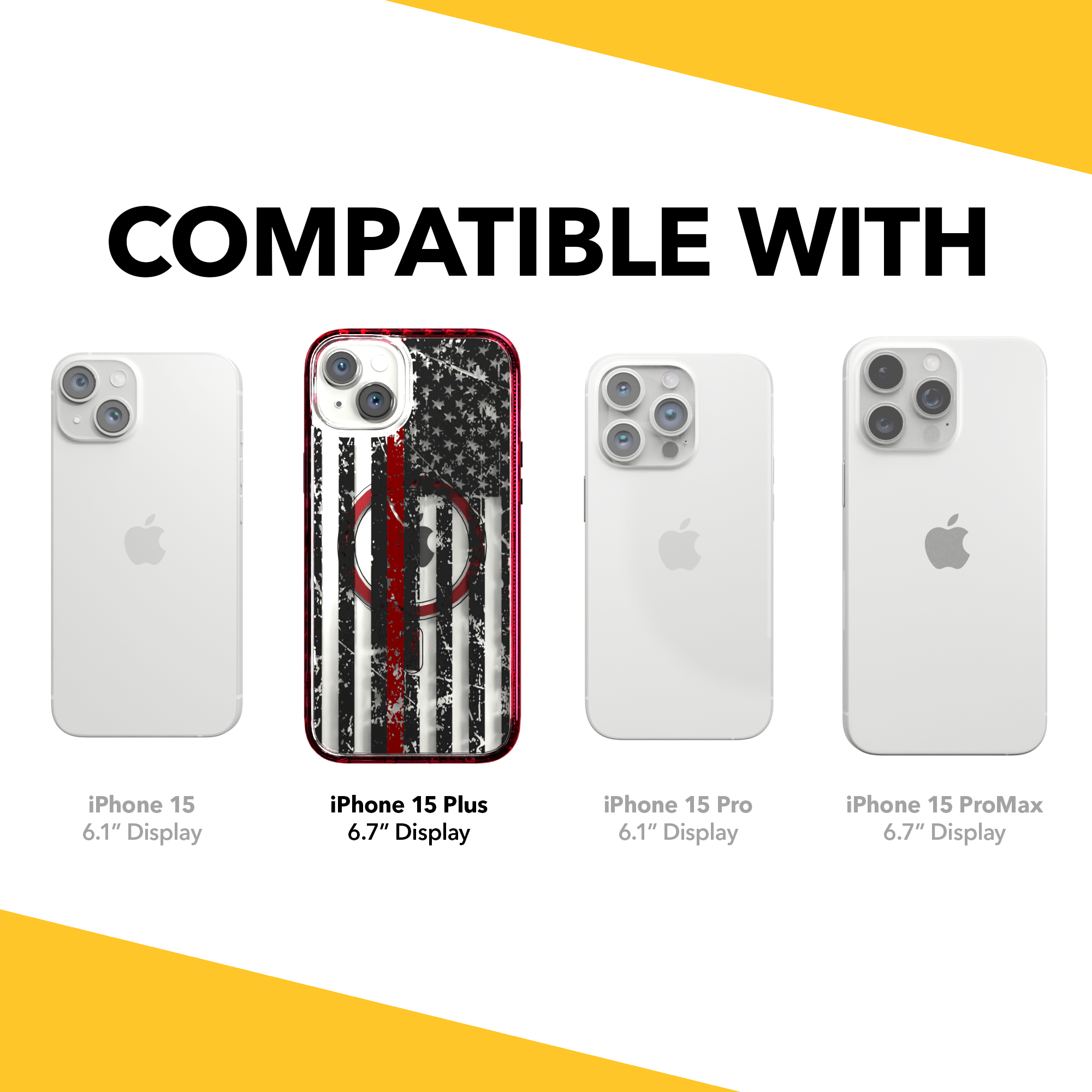 iPhone 15 Series | MagSafe ® | We the People Collection - USA American Red Flag Apple iPhone 15 Plus / Scarlet Red