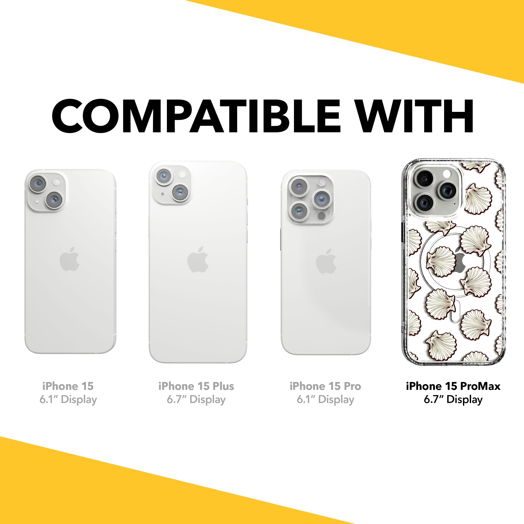 iPhone 15 Series | MagSafe ® | Coastal Collection - Ocean Seashell Case Apple iPhone 15 Pro Max / Crystal Clear