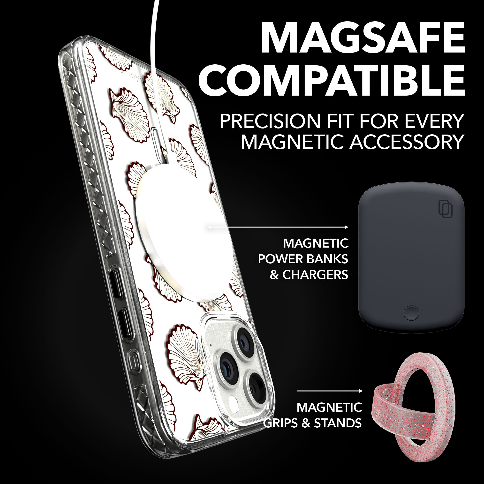 iPhone 15 Series | MagSafe ® | Coastal Collection - Ocean Seashell Case Apple iPhone 15 Pro Max / Crystal Clear