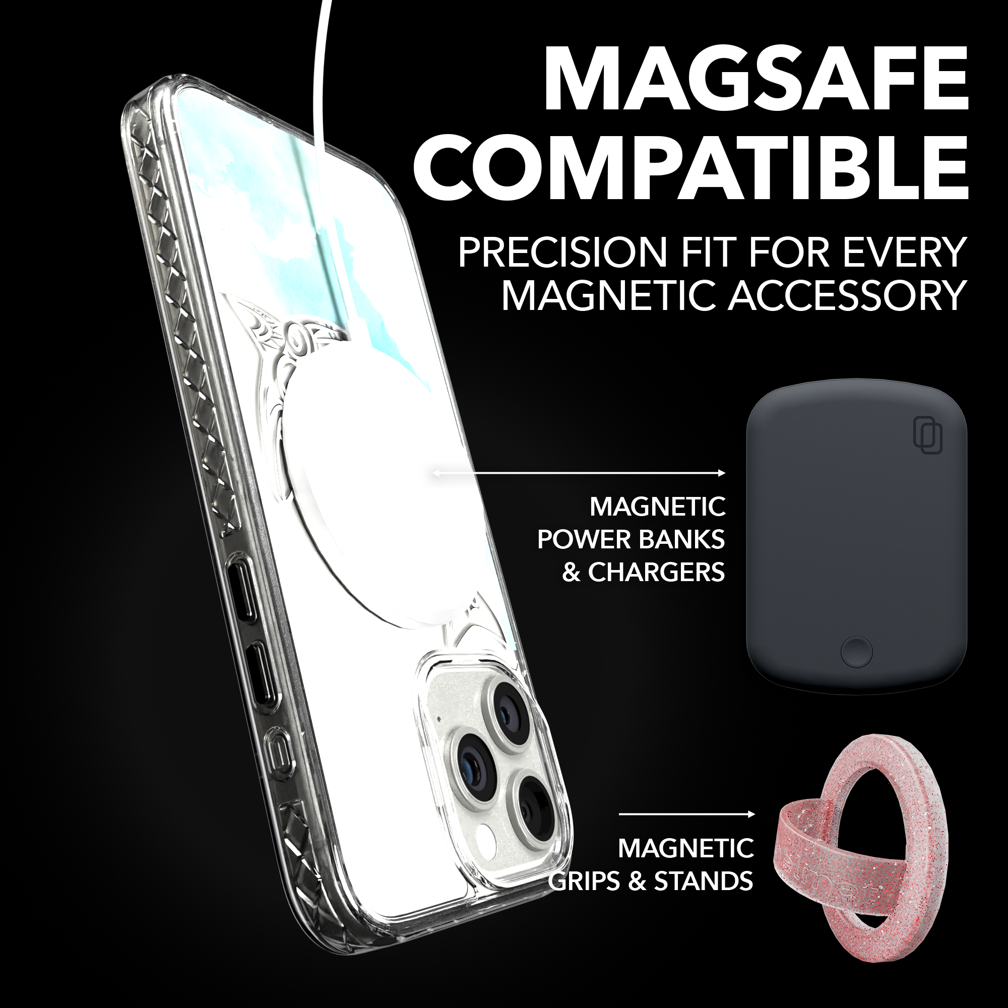 iPhone 15 Series | MagSafe ® | Coastal Collection - Light Blue Whale Case Apple iPhone 15 Pro Max / Crystal Clear