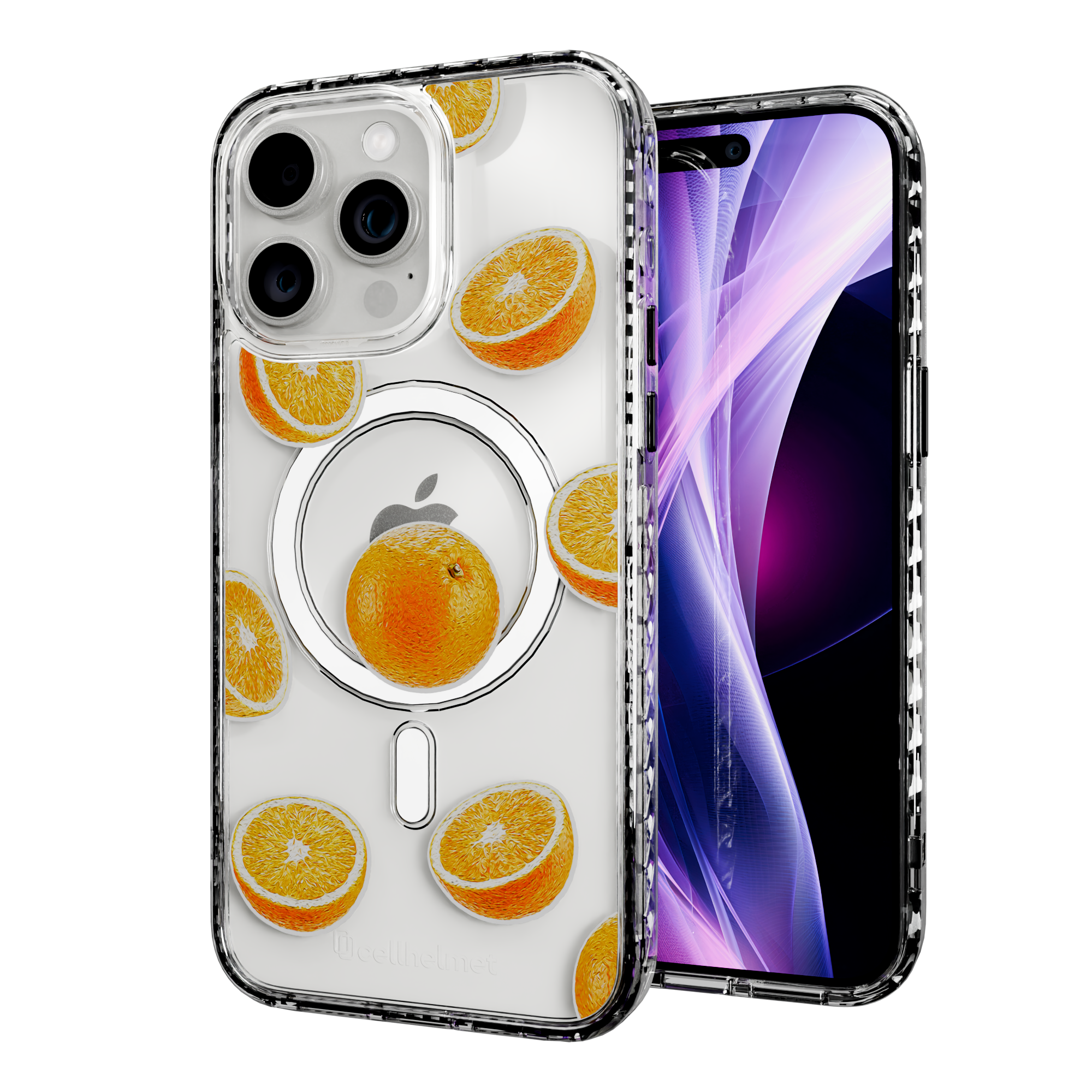 Orange Zest | Protective MagSafe Case | Fruits Collection for Apple iPhone 15 Series Apple iPhone 15 Pro Max / Crystal Clear
