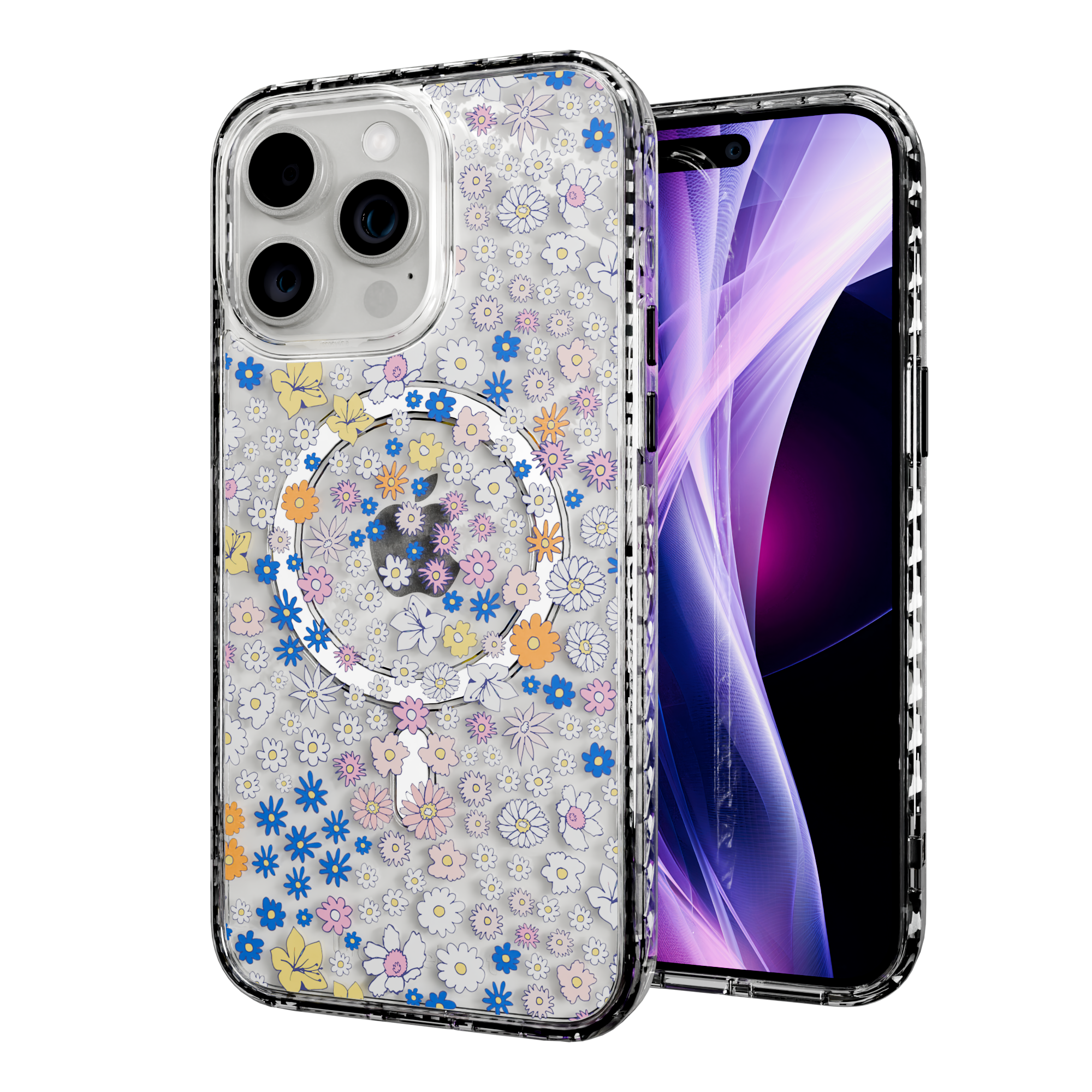 Wild Blossom | Protective MagSafe Case | Flower Series for Apple iPhone 15 Series Apple iPhone 15 Pro Max / Crystal Clear