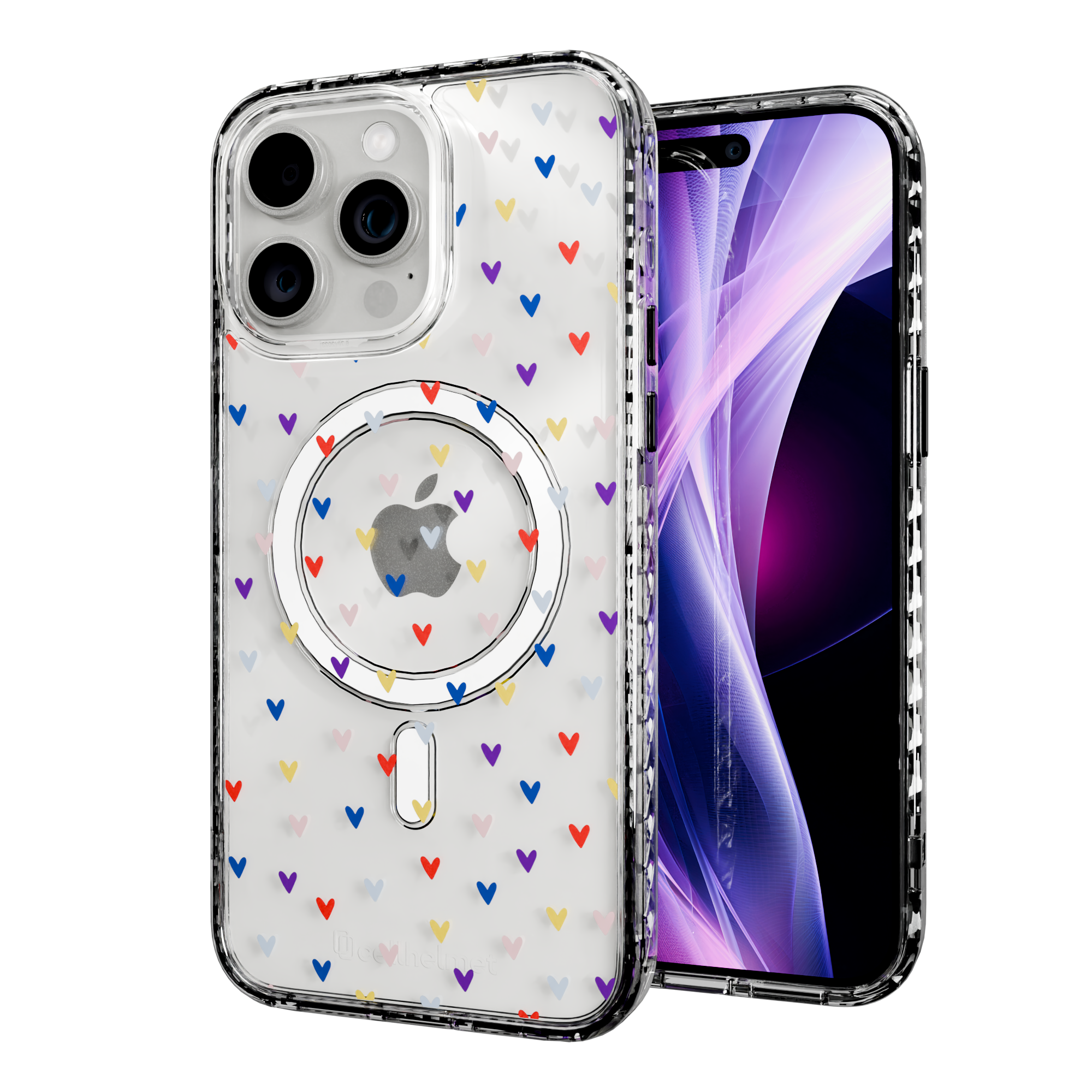 Adoring Amore | Protective MagSafe Case | Heart Series for Apple iPhone 15 Series Apple iPhone 15 Pro Max / Crystal Clear