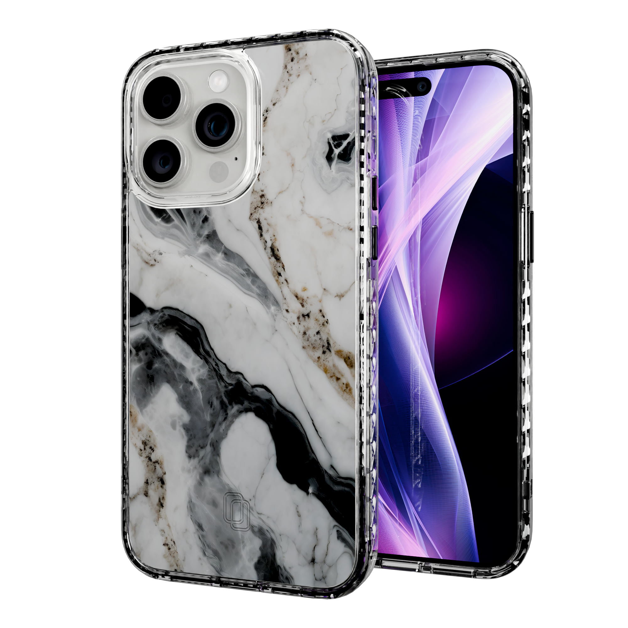 Pure Snow | Protective MagSafe White Marble Case | Marble Stone Collection for Apple iPhone 15 Series Apple iPhone 15 Pro Max / Crystal Clear