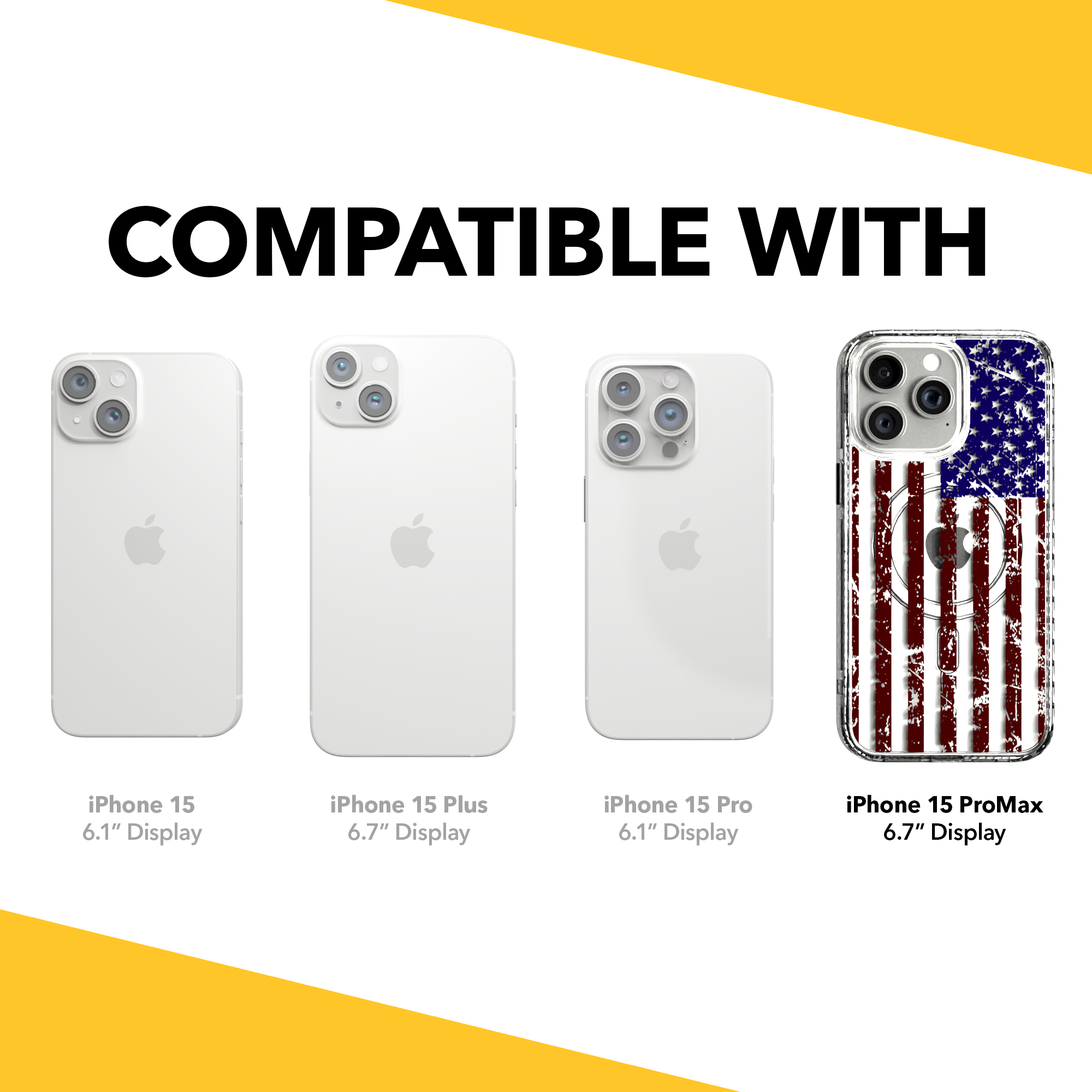 iPhone 15 Series | MagSafe ® | We the People Collection - US American Flag Case Apple iPhone 15 Pro Max / Crystal Clear