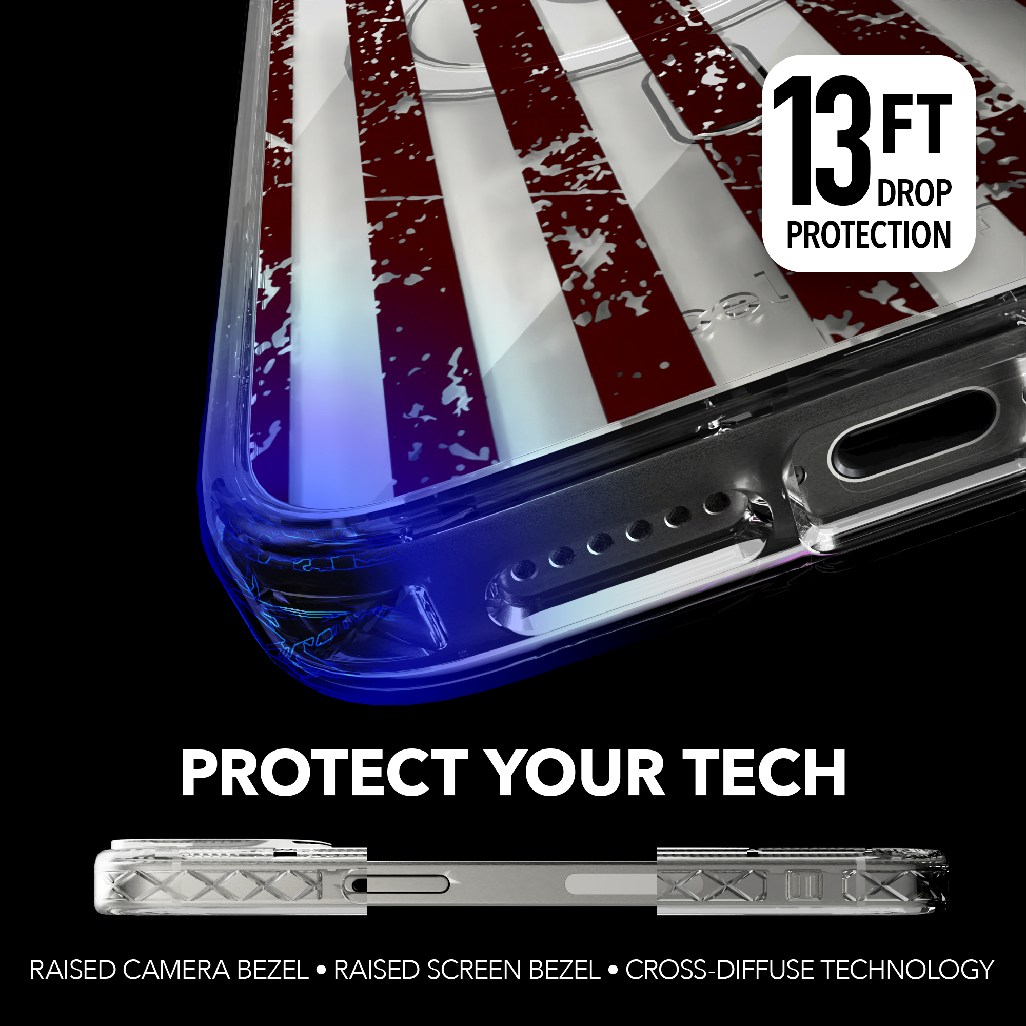 iPhone 15 Series | MagSafe ® | We the People Collection - US American Flag Case Apple iPhone 15 Pro Max / Crystal Clear