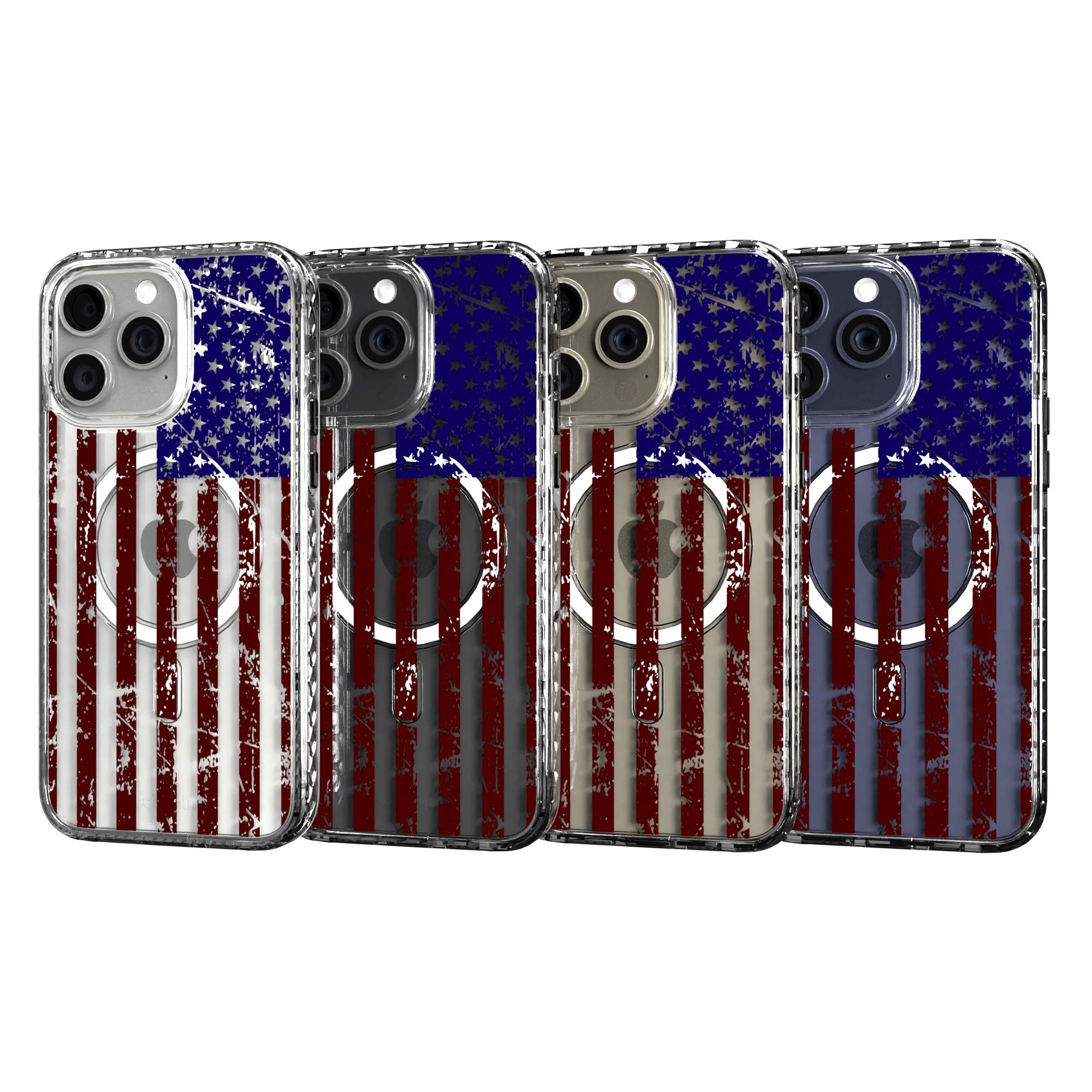 iPhone 15 Series | MagSafe ® | We the People Collection - US American Flag Case Apple iPhone 15 Pro Max / Crystal Clear