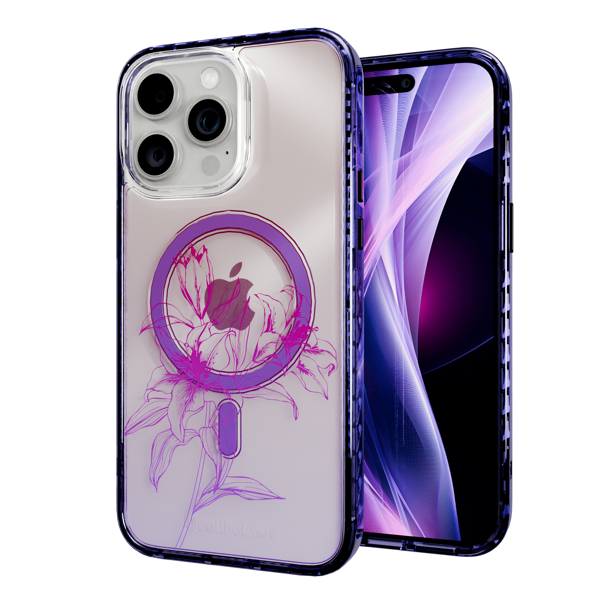 Pink Prism | Protective MagSafe Case | Ombre Bouquet Collection for Apple iPhone 15 Series Apple iPhone 15 Pro Max / Midnight Lilac