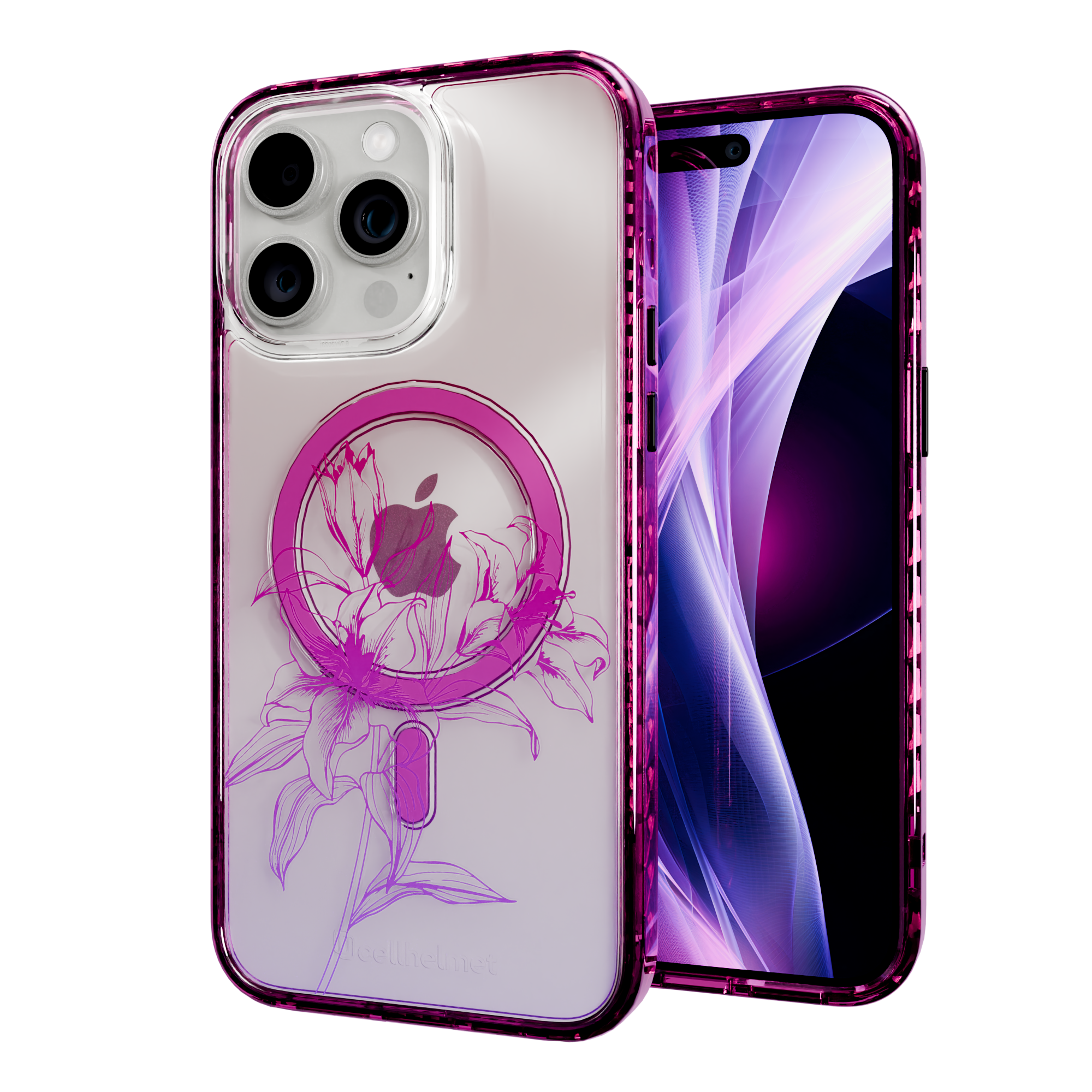Pink Prism | Protective MagSafe Case | Ombre Bouquet Collection for Apple iPhone 15 Series Apple iPhone 15 Pro Max / Vivid Magenta