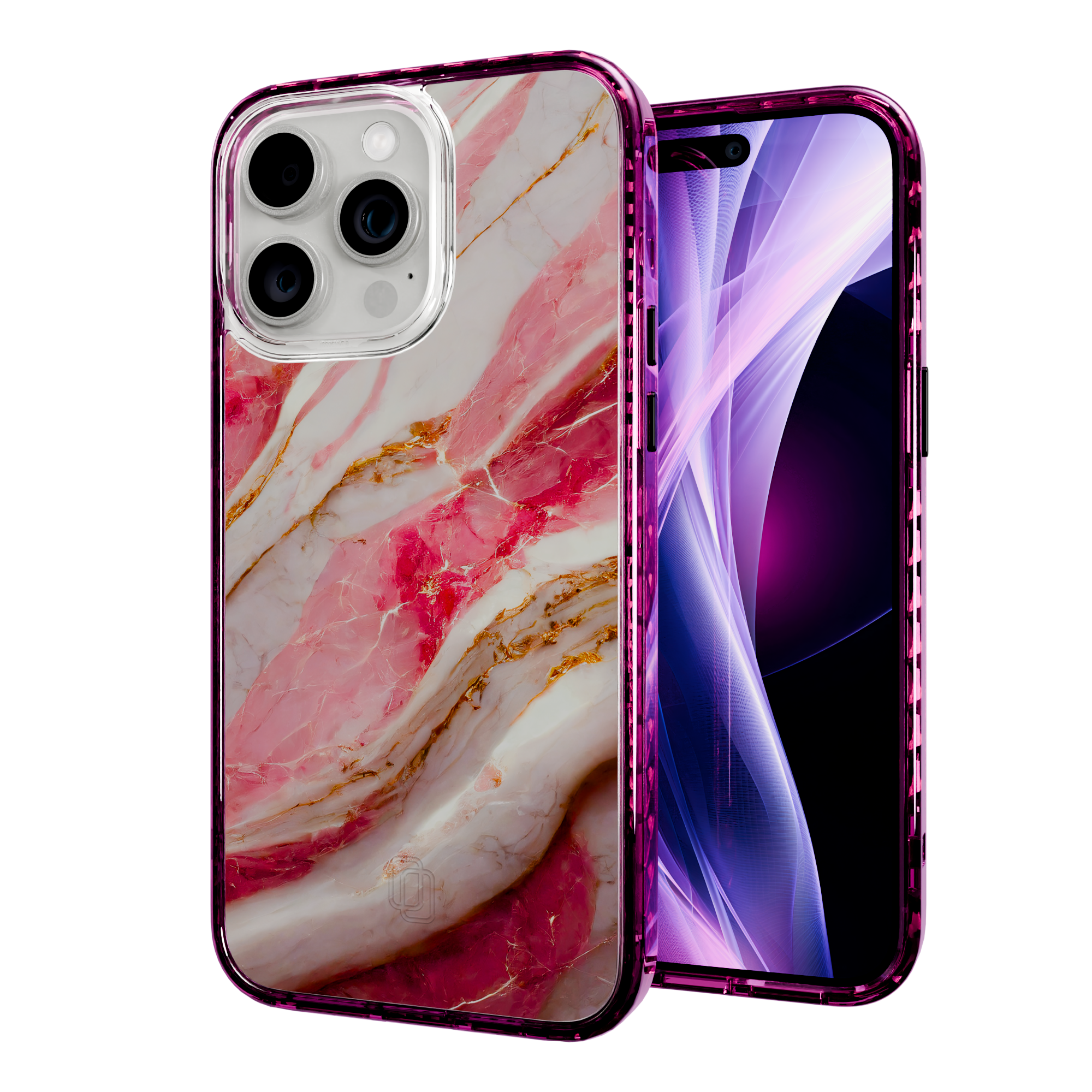 New Dawn | Protective MagSafe Pink Marble Case | Marble Stone Collection for Apple iPhone 15 Series Apple iPhone 15 Pro Max / Vivid Magenta
