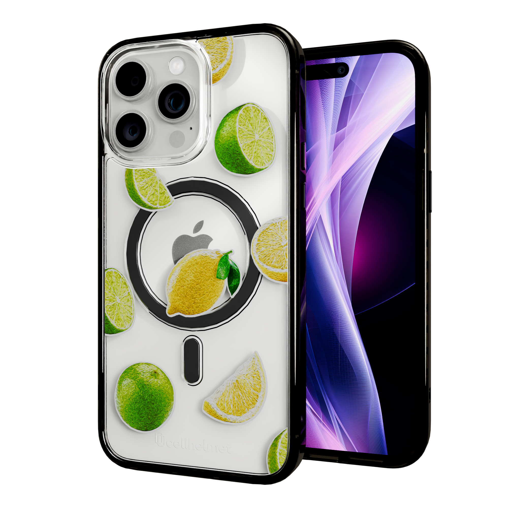 Luscious Lime | Protective MagSafe Case | Fruits Collection for Apple iPhone 15 Series Apple iPhone 15 Pro Max / Onyx Black