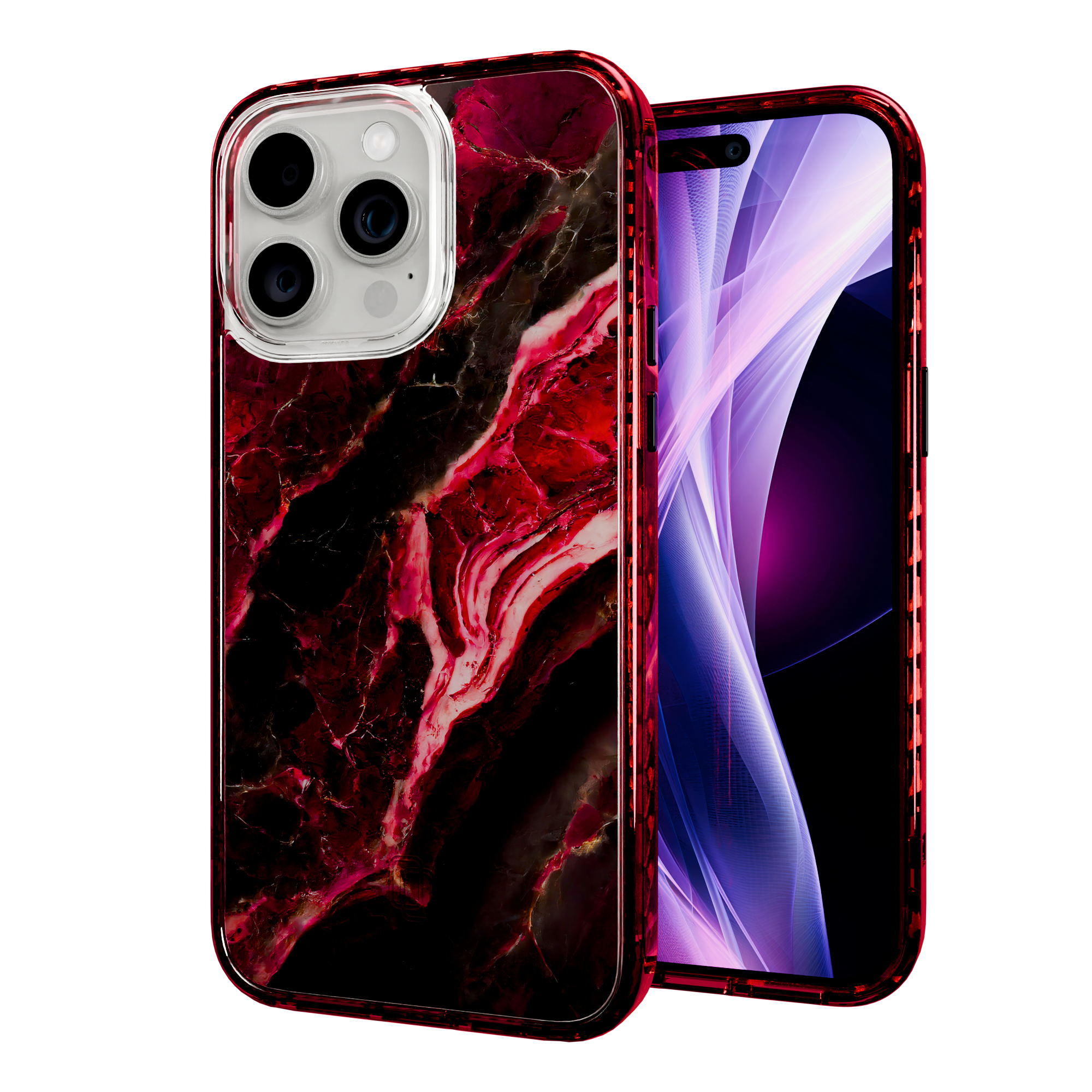 Morning Sun | Custom MagSafe Red Marble Case for Apple iPhone 15 Series Apple iPhone 15 Pro Max / Scarlet Red