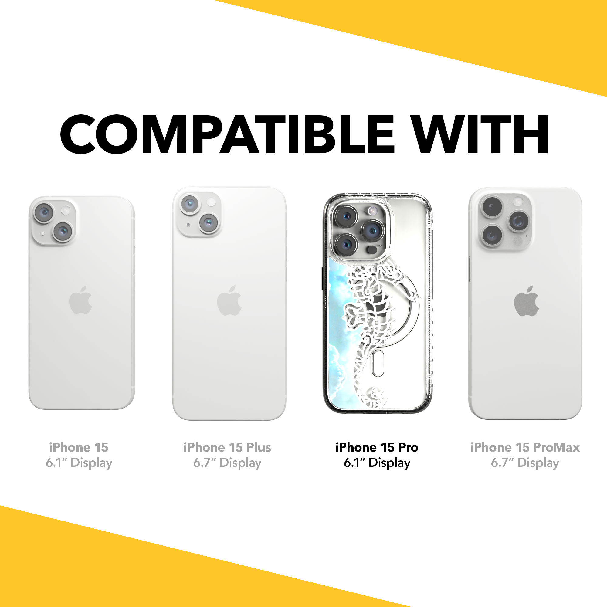 iPhone 15 Series | MagSafe ® | Coastal Collection - Blue Ocean Case Apple iPhone 15 Pro / Crystal Clear