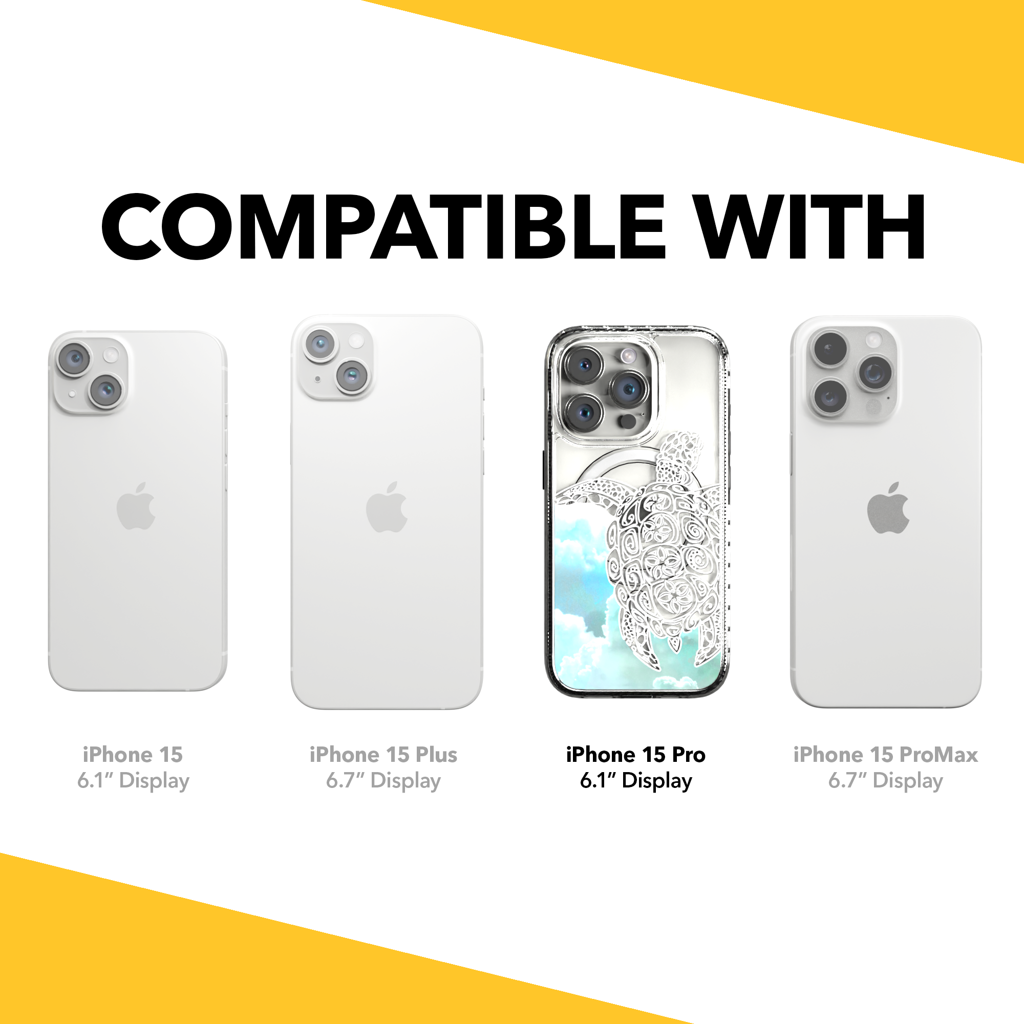 iPhone 15 Series | MagSafe ® | Coastal Collection - Turtle Case Apple iPhone 15 Pro / Crystal Clear