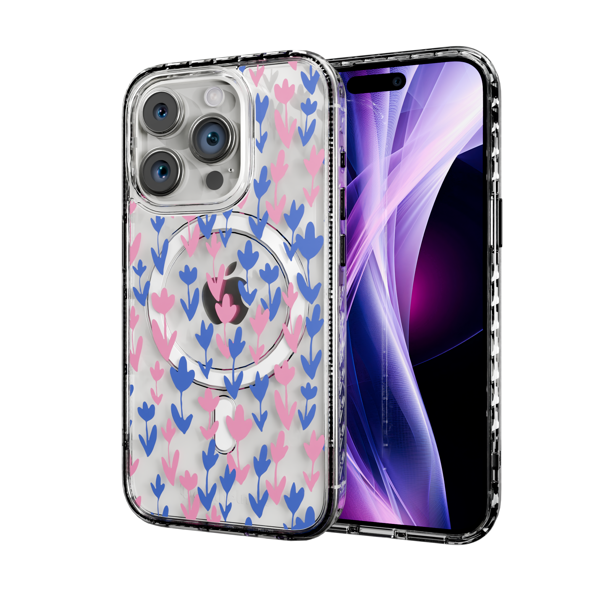 Pastel Bloom | Protective MagSafe Case | Flower Series for Apple iPhone 15 Series Apple iPhone 15 Pro / Crystal Clear
