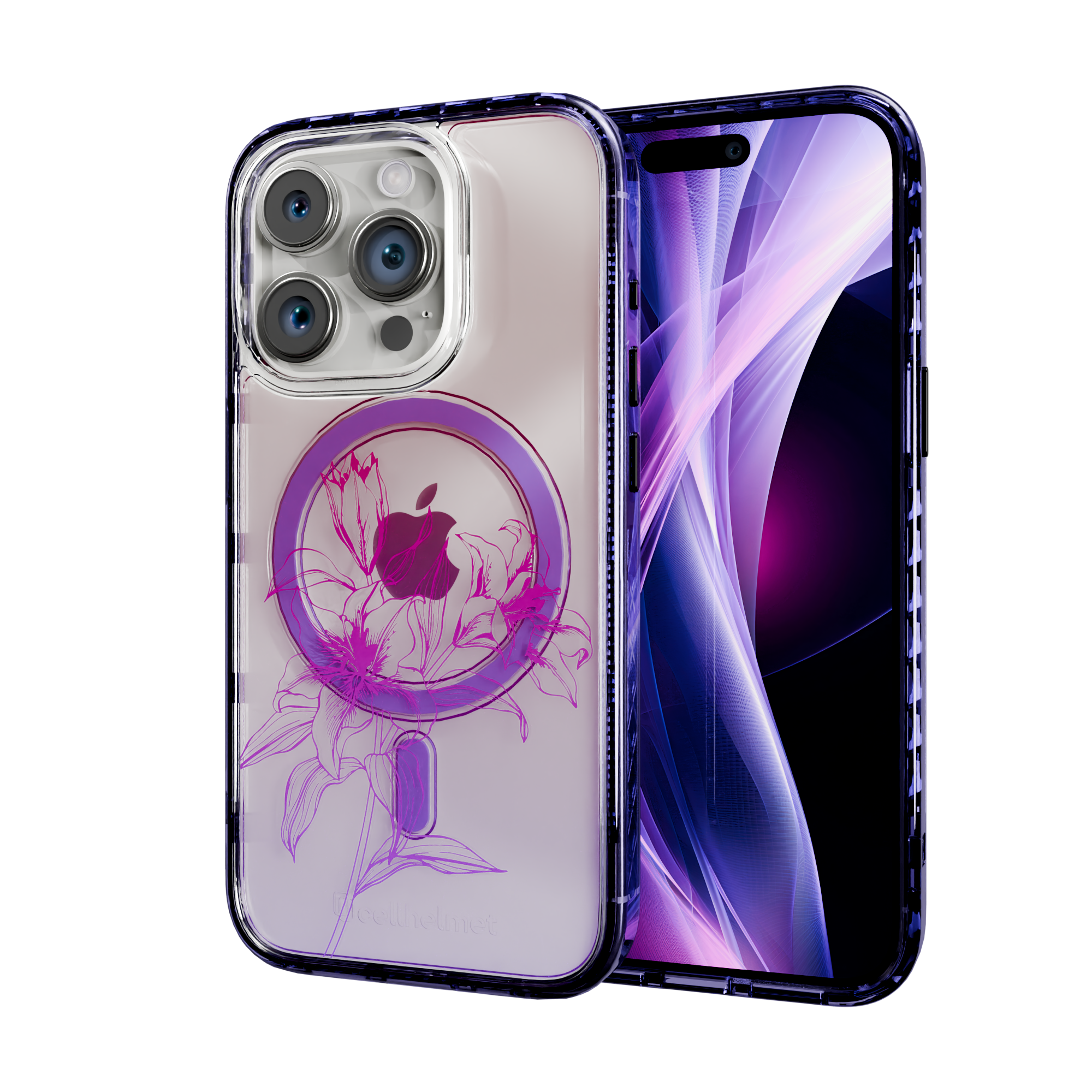 Pink Prism | Protective MagSafe Case | Ombre Bouquet Collection for Apple iPhone 15 Series Apple iPhone 15 Pro / Midnight Lilac