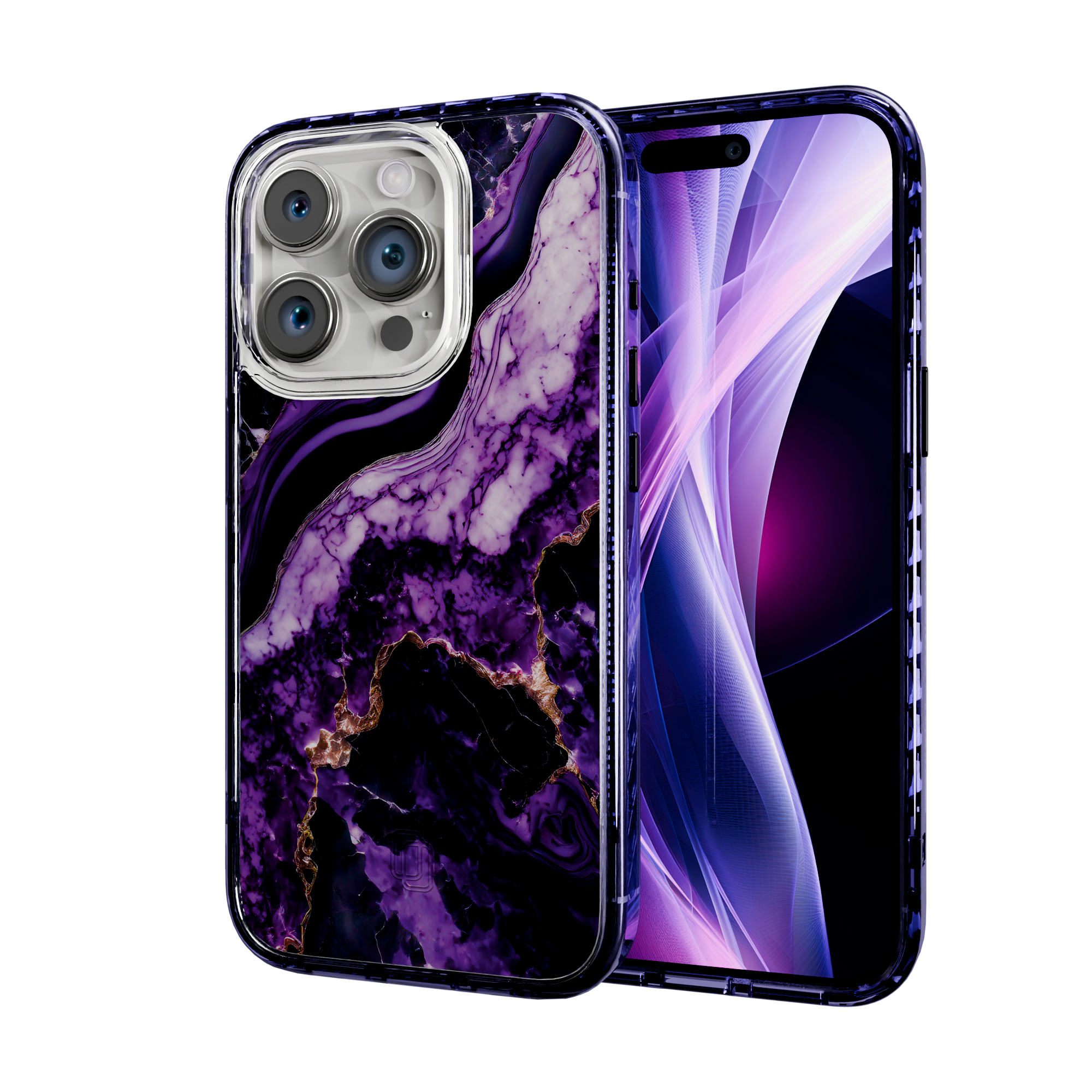 Falling Dusk | Protective MagSafe Case | Marble Stone Series for Apple iPhone 15 Series Apple iPhone 15 Pro / Midnight Lilac