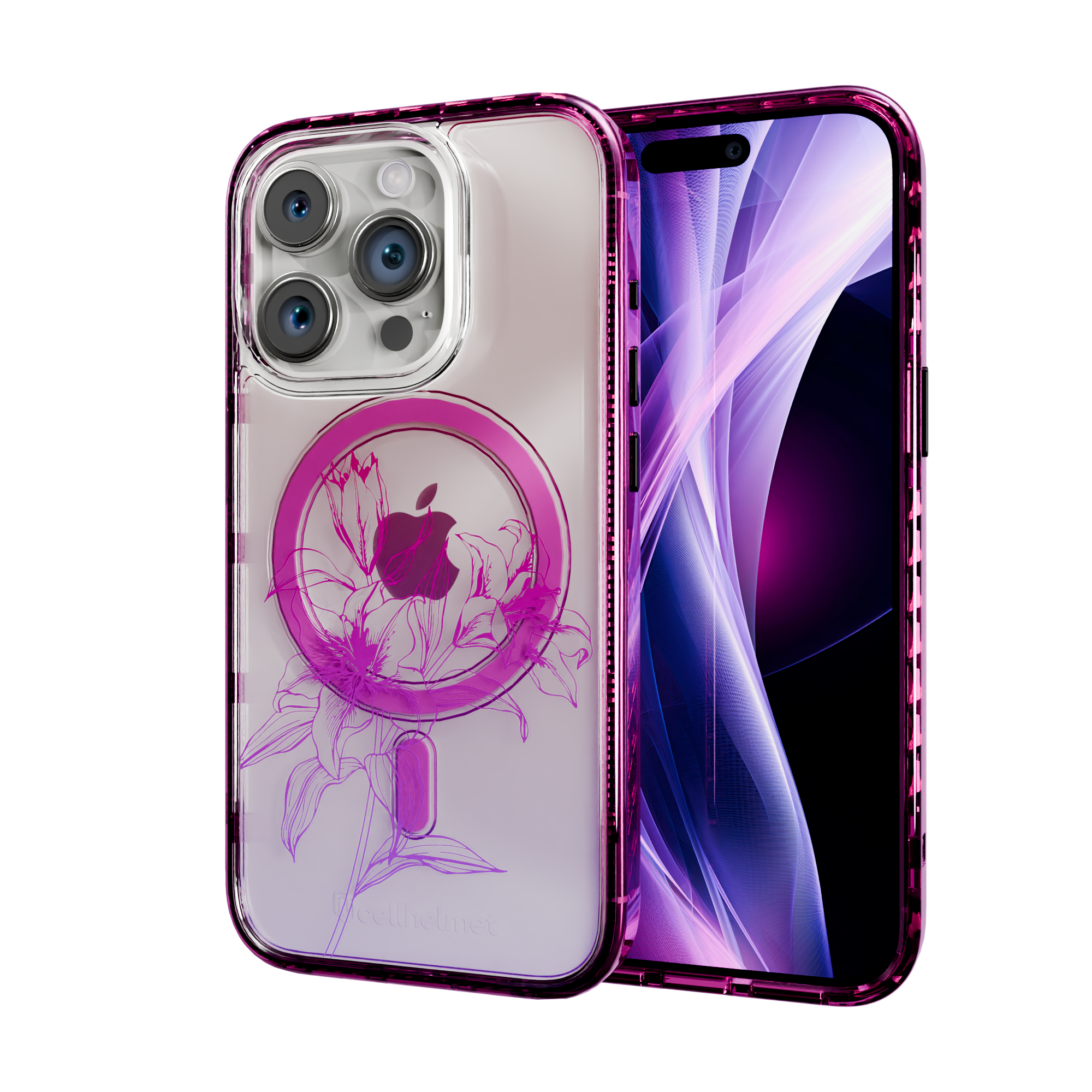 Pink Prism | Protective MagSafe Case | Ombre Bouquet Collection for Apple iPhone 15 Series Apple iPhone 15 Pro / Vivid Magenta
