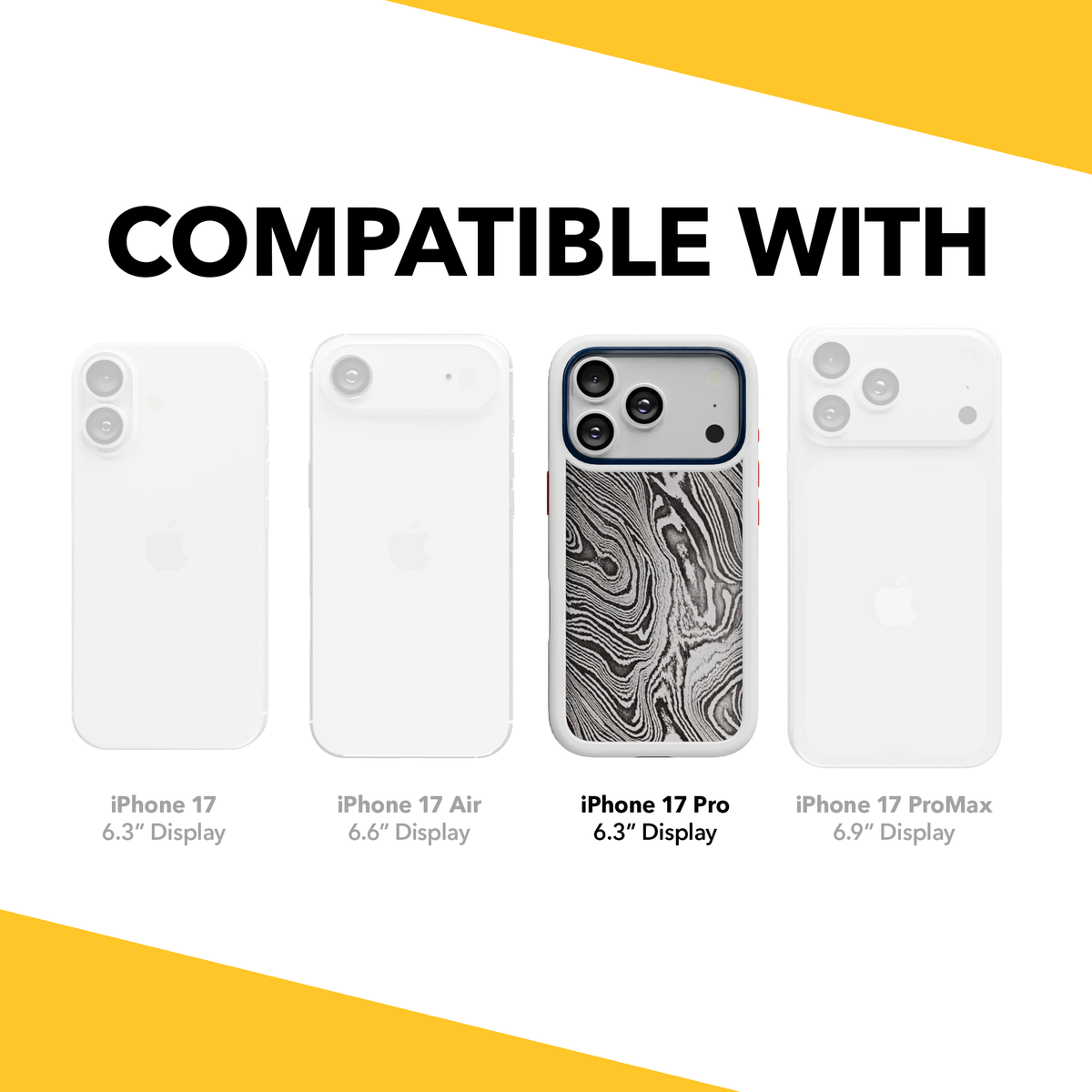 Patriot Collection - Damascus Steel for iPhone 17 Series Damascus Steel / iPhone 17 Pro / White