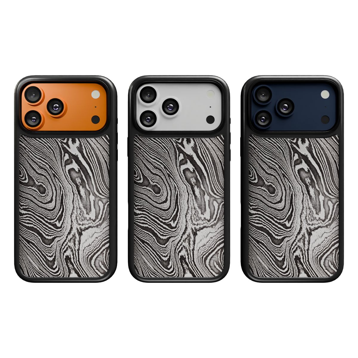 Patriot Collection - Damascus Steel for iPhone 17 Series Damascus Steel / iPhone 17 Pro Max / Black