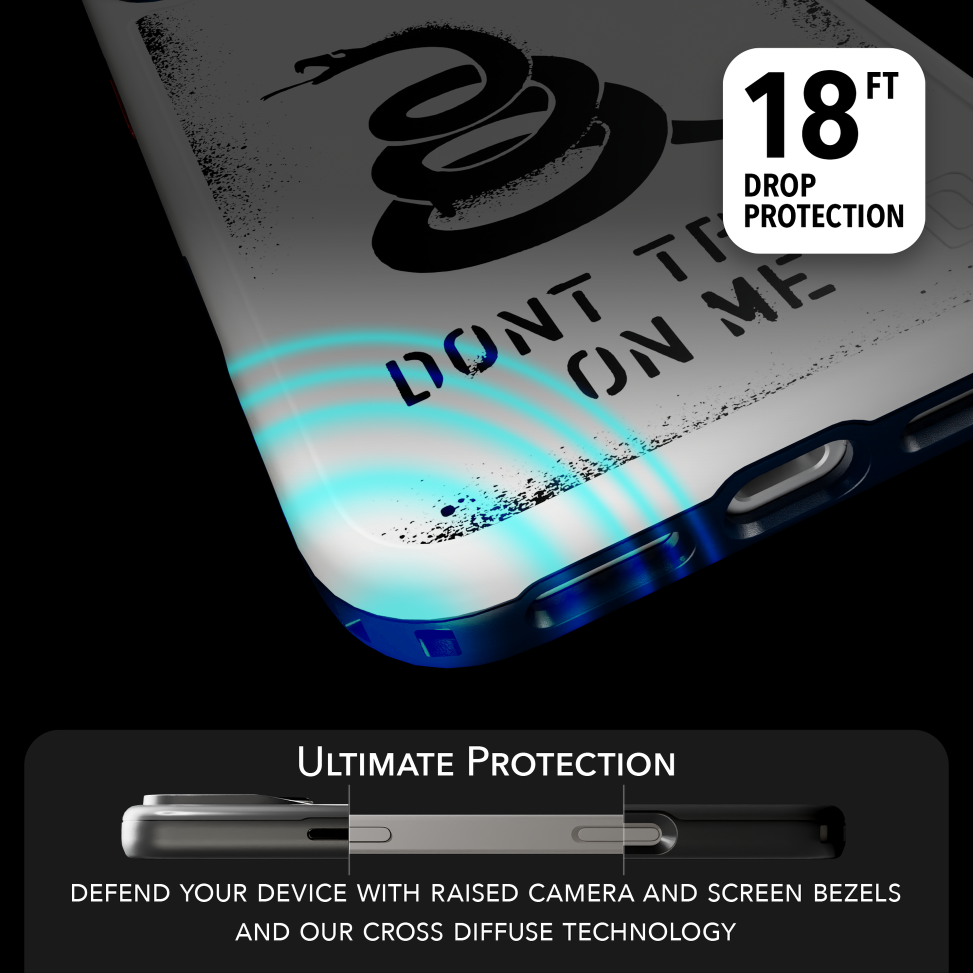 Patriot Collection - Gadsden Stencil for iPhone 17 Series Gadsen Stencil / iPhone 17 Pro Max / White