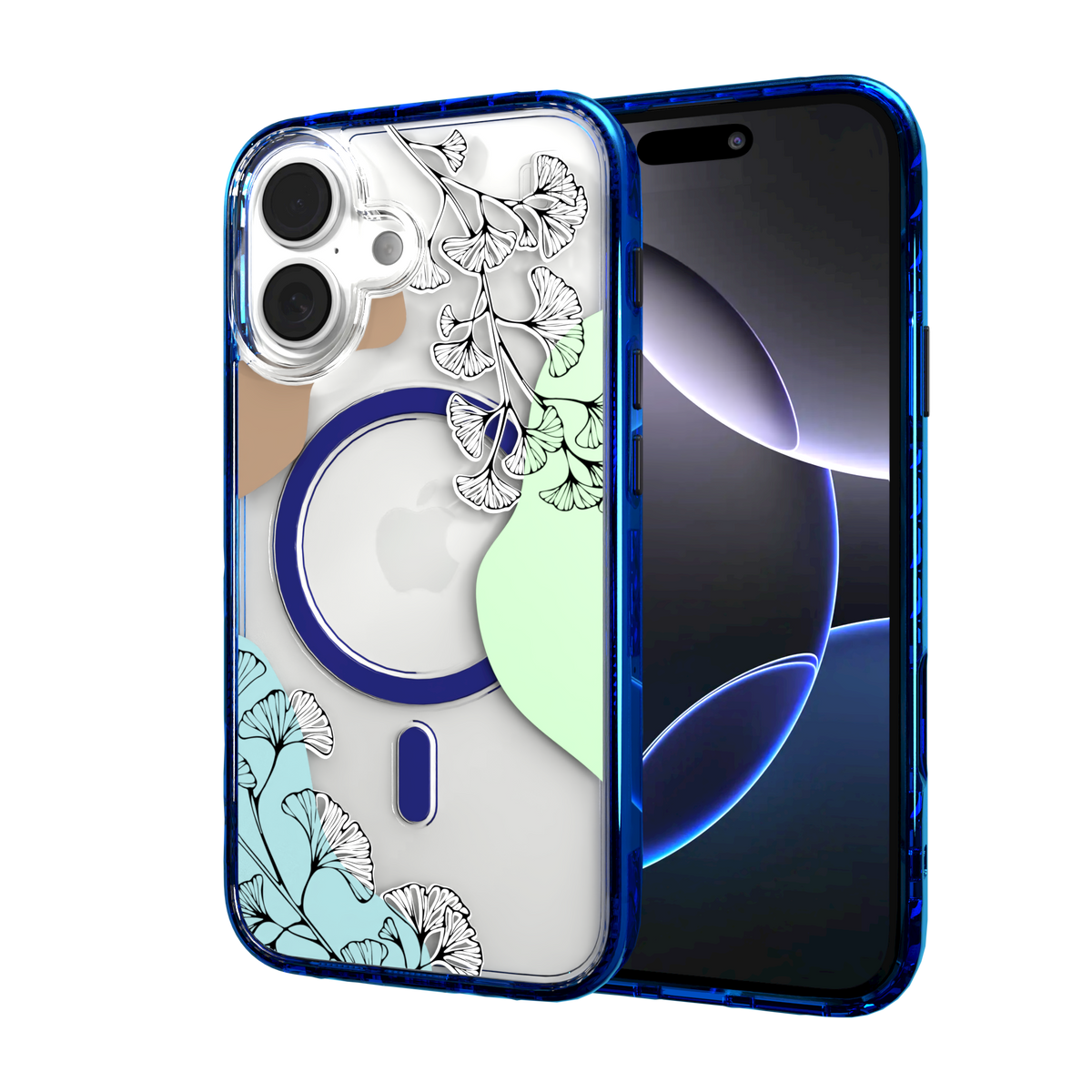 iPhone 16 Series | MagSafe | Botanical Fusion Abstract Case | Green Spring Fields Spring / iPhone 16 / Blue