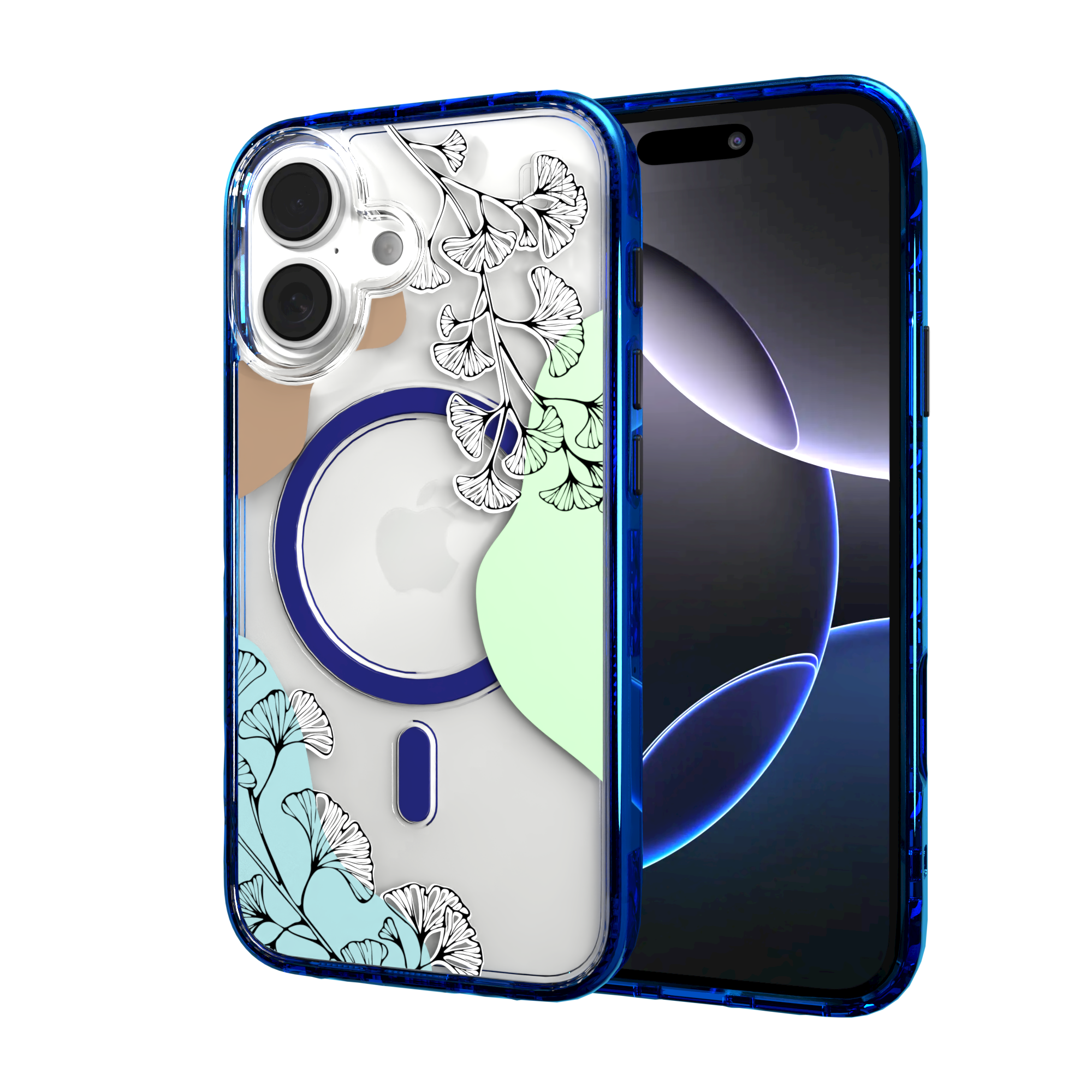 iPhone 16 Series | MagSafe | Botanical Fusion Abstract Case | Green Spring Fields Spring / iPhone 16 / Blue