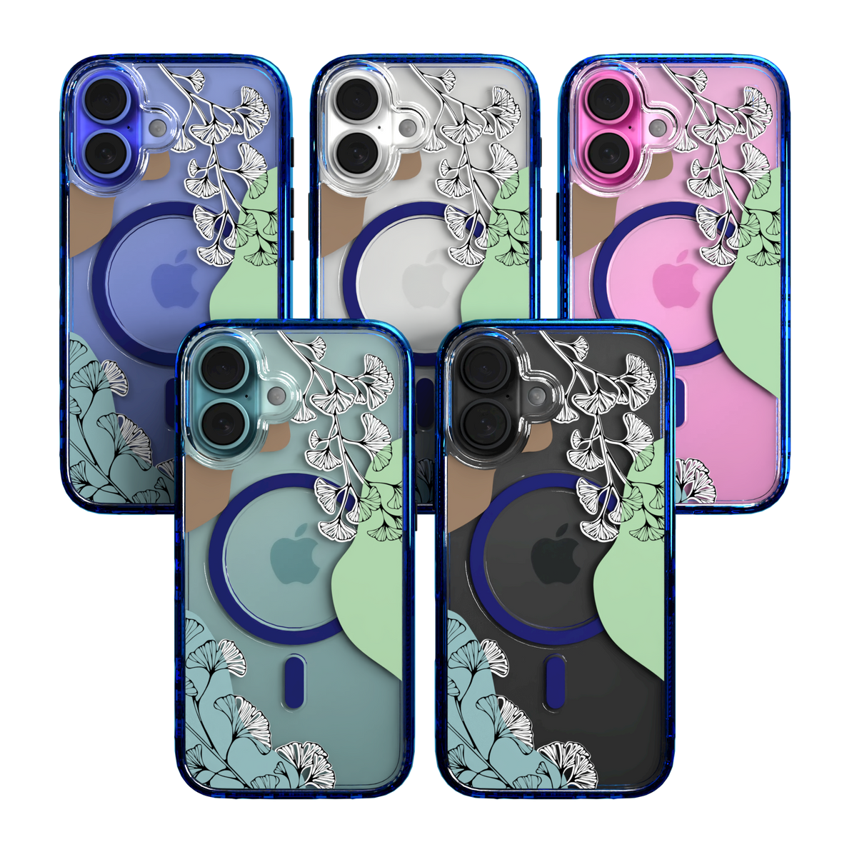 iPhone 16 Series | MagSafe | Botanical Fusion Abstract Case | Green Spring Fields Spring / iPhone 16 / Blue