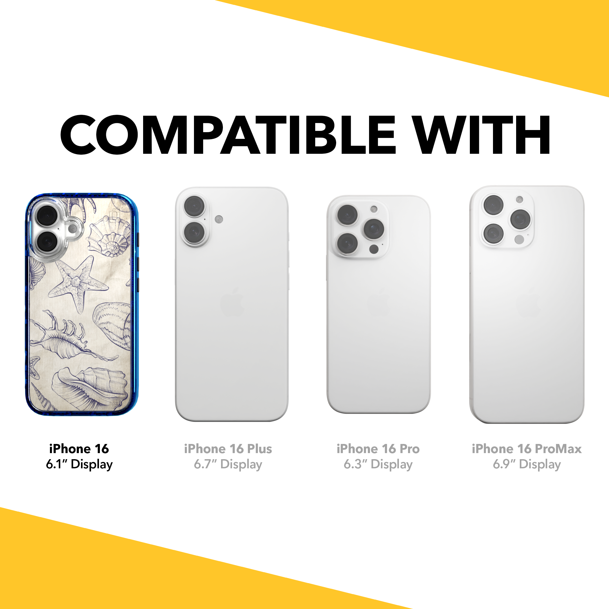 iPhone 16 Series | MagSafe | Coastal Case Collection | Seashells Sketches Coastal Seashell / iPhone 16 / Blue