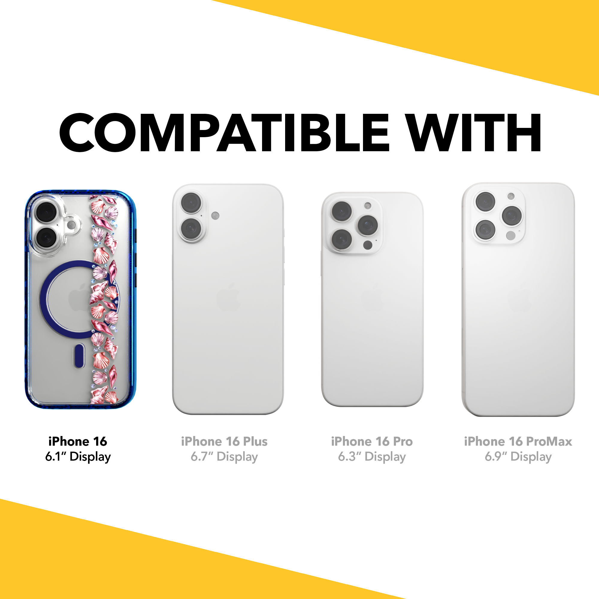 iPhone 16 Series | MagSafe | Coastal Case Collection | Seashell Stripe Line of Shells / iPhone 16 / Blue