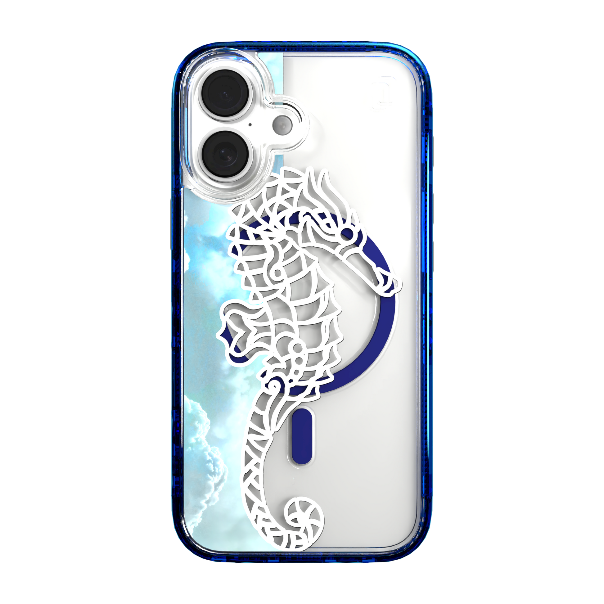 iPhone 16 Series | MagSafe | Coastal Case Collection | White & Teal Seahorse Seahorse / iPhone 16 / Blue