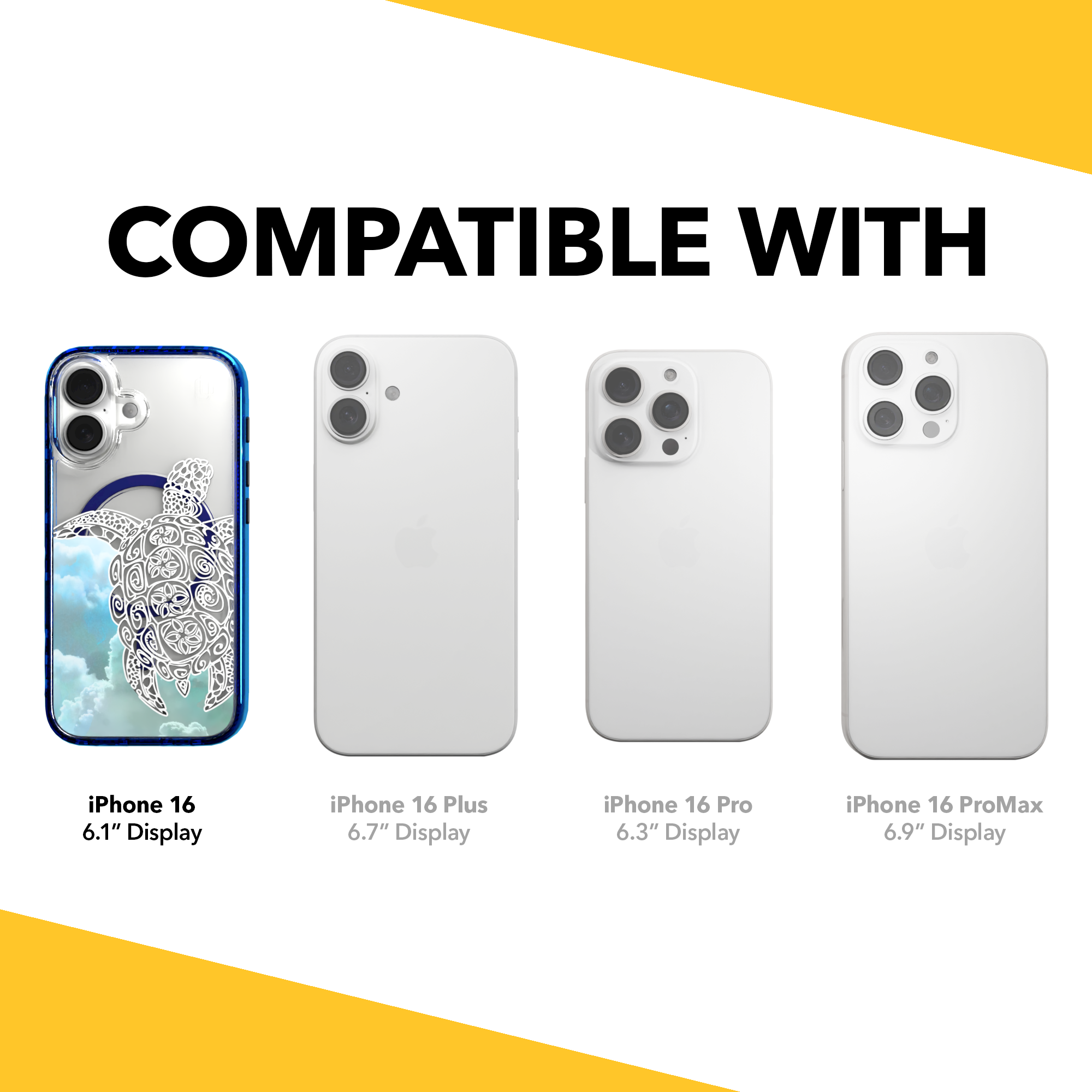 iPhone 16 Series | MagSafe | Coastal Case Collection | White & Teal Sea Turtle Turtle / iPhone 16 / Blue