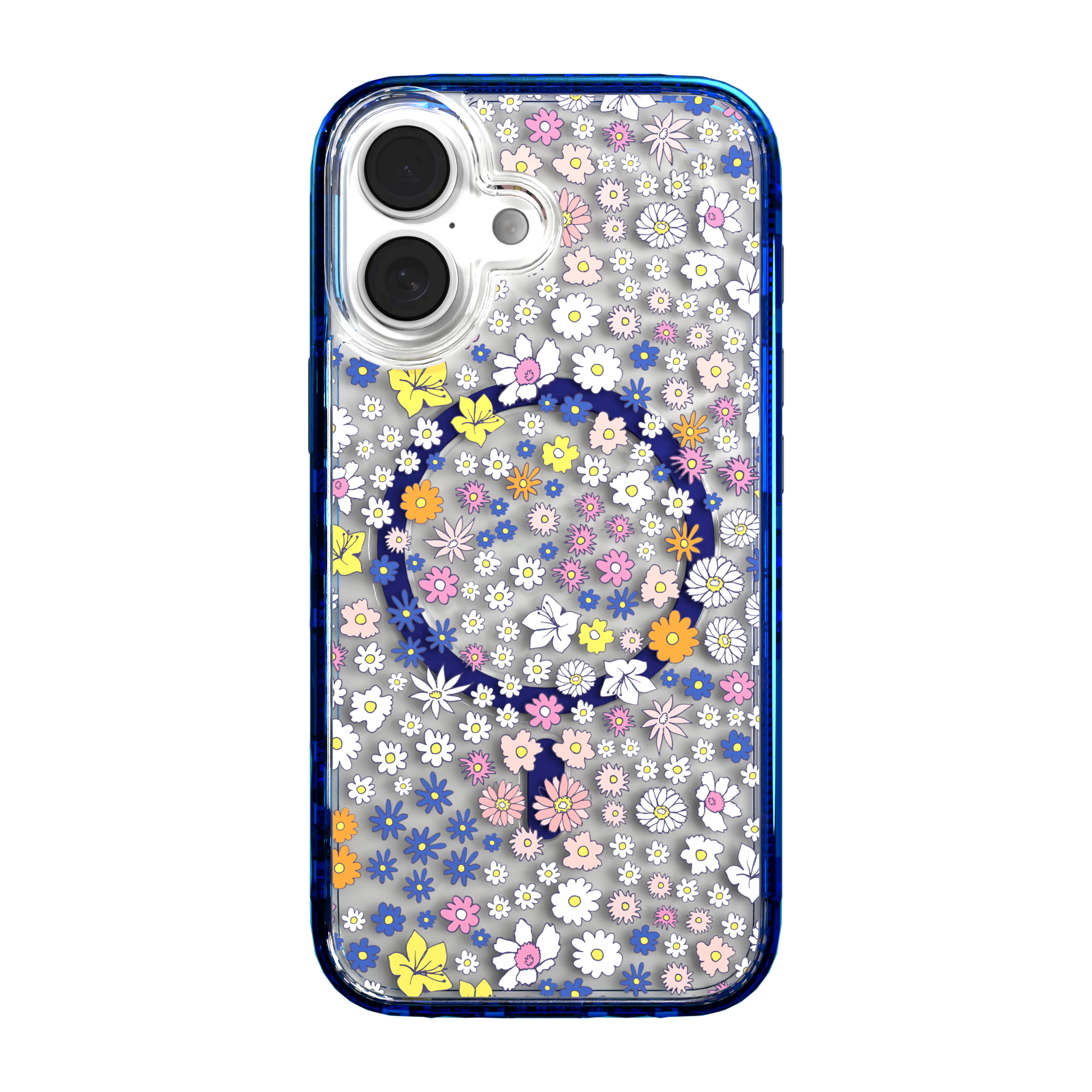 iPhone 16 Series | MagSafe | Flower Case Collection | Sketched Wild Blossoms Wild Blossom / iPhone 16 / Blue