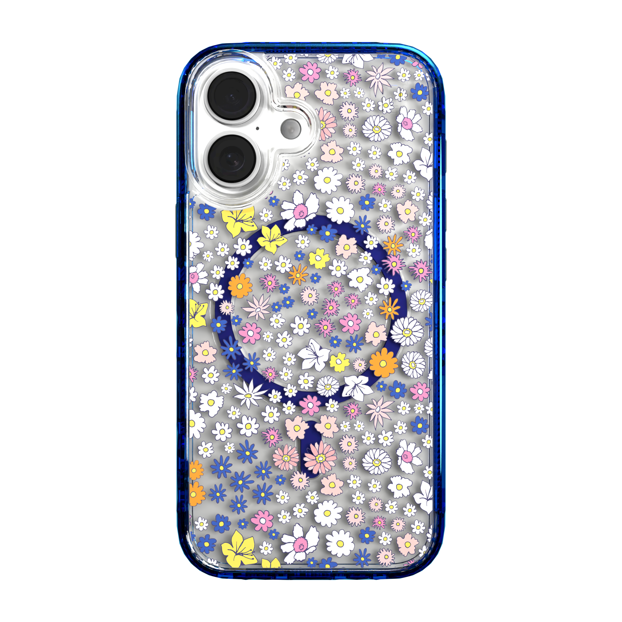 iPhone 16 Series | MagSafe | Flower Case Collection | Sketched Wild Blossoms Wild Blossom / iPhone 16 / Blue