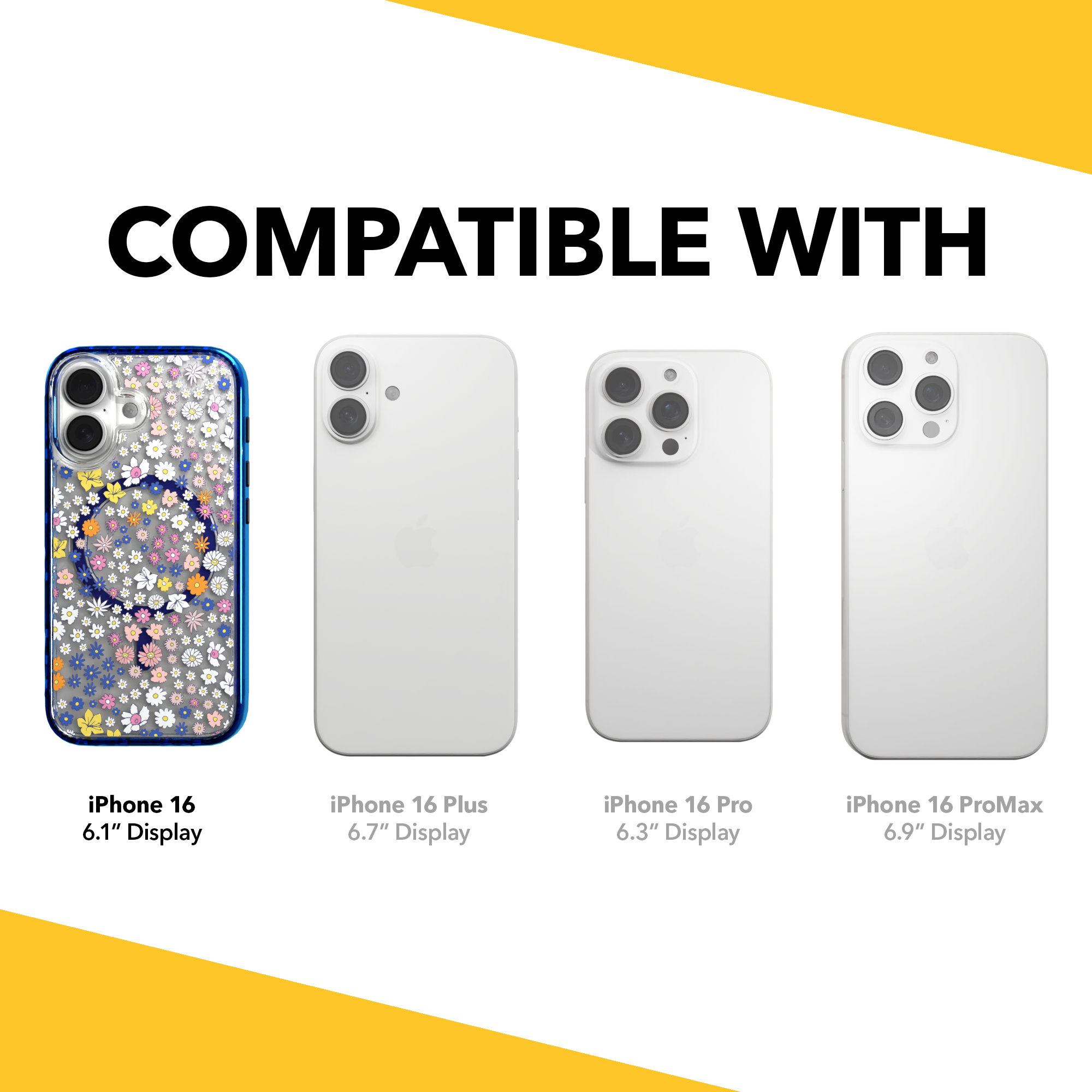 iPhone 16 Series | MagSafe | Flower Case Collection | Sketched Wild Blossoms Wild Blossom / iPhone 16 / Blue