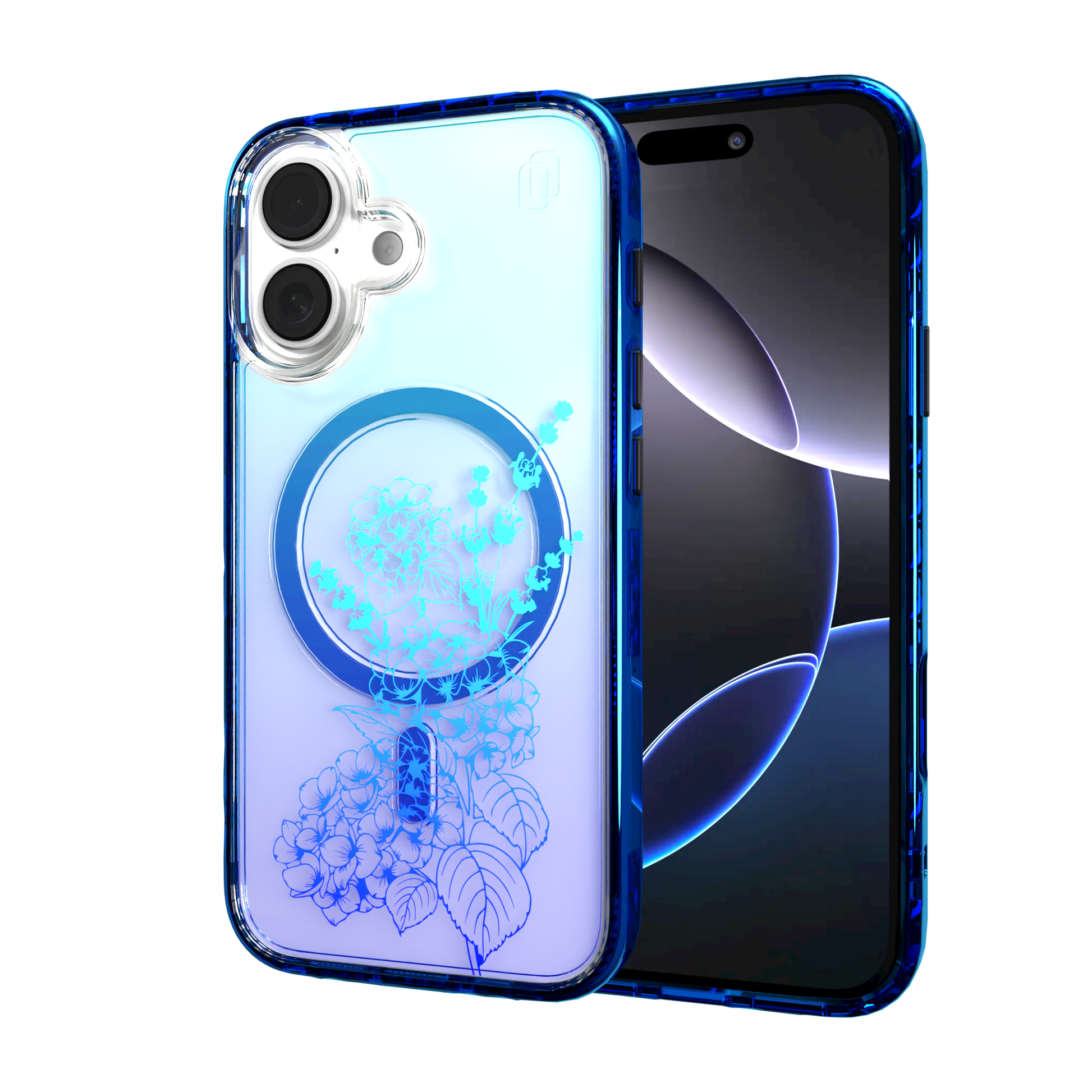 iPhone 16 Series | MagSafe | Ombre Bouquet Case Collection | Indigo Infusion Indigo Infusion / iPhone 16 / Blue