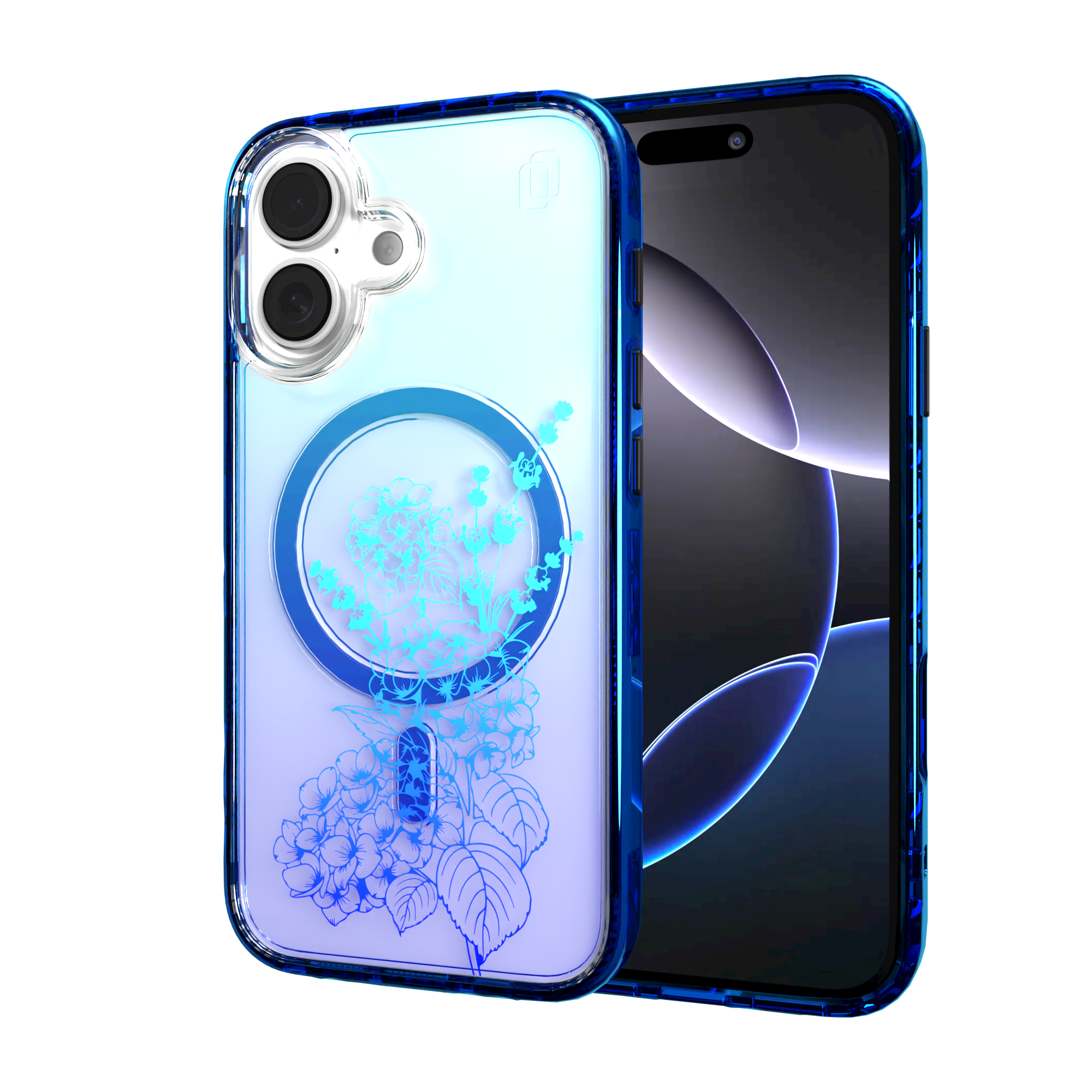 iPhone 16 Series | MagSafe | Ombre Bouquet Case Collection | Indigo Infusion Indigo Infusion / iPhone 16 / Blue
