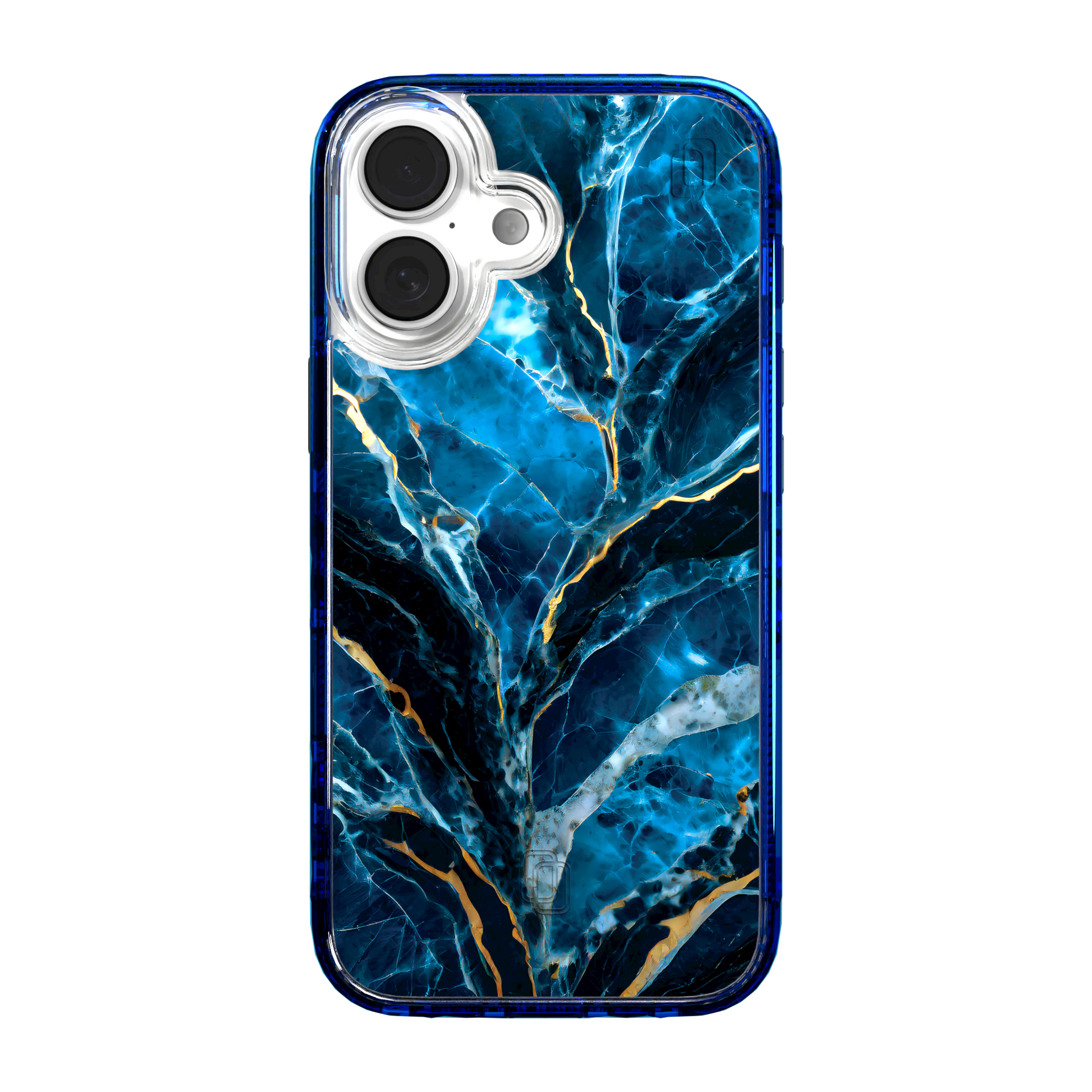 iPhone 16 Series | MagSafe | Stone Beauty Case Collection | Deep Sea Blue & Gold Marble Deep Sea / iPhone 16 / Blue