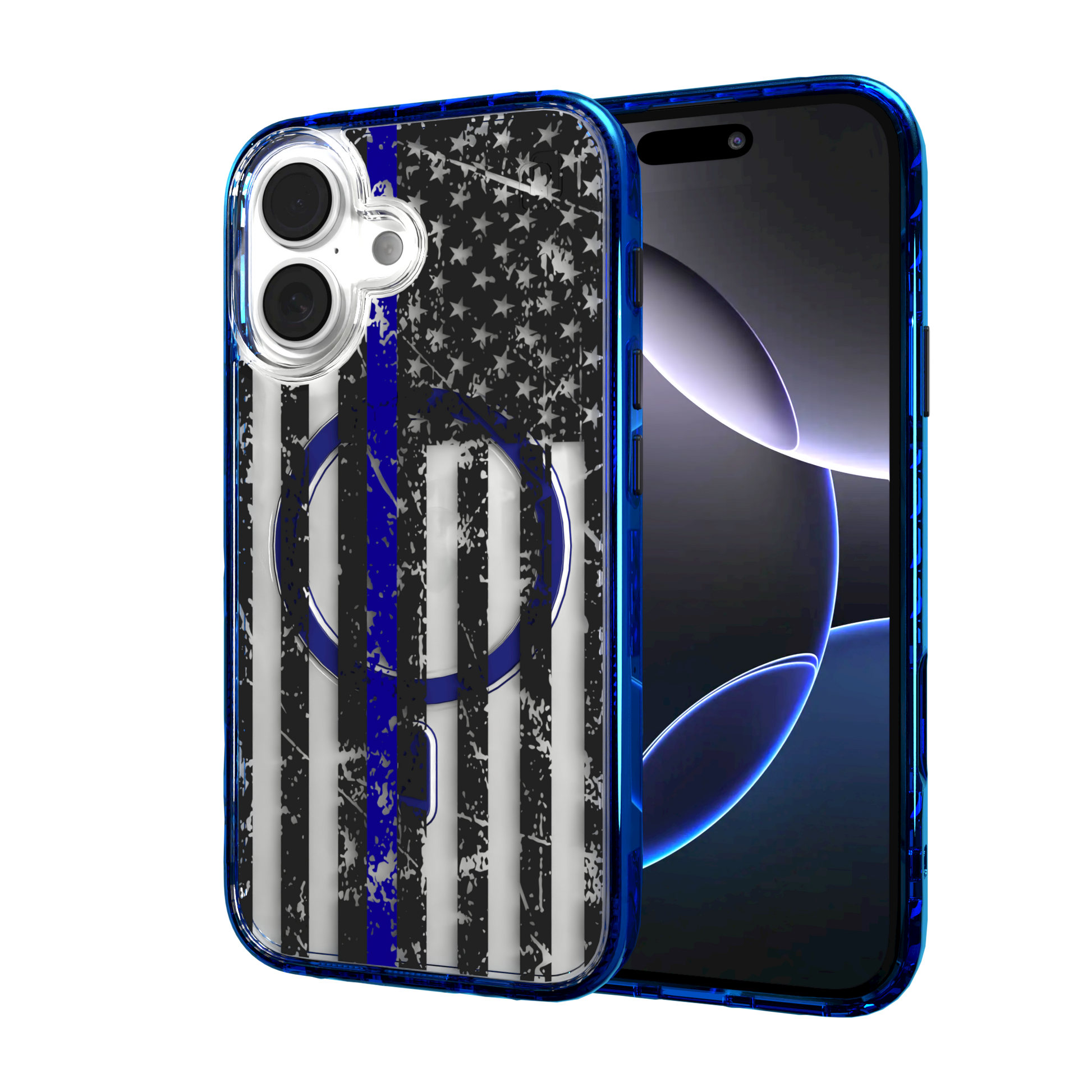 iPhone 16 Series | MagSafe | Red, White & Blue Case Collection | Thin Blue Line Blue Line / iPhone 16 / Blue