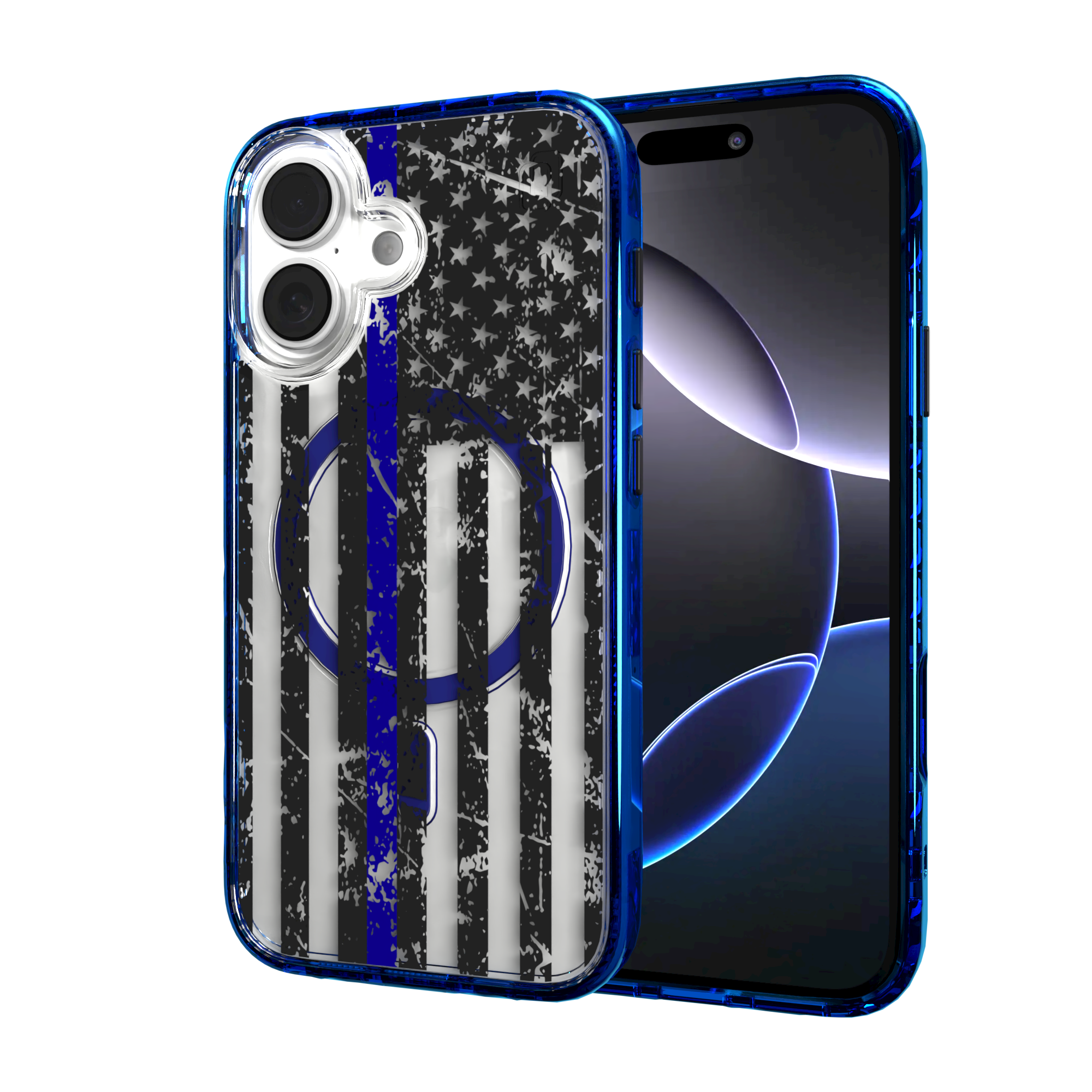 iPhone 16 Series | MagSafe | Red, White & Blue Case Collection | Thin Blue Line Blue Line / iPhone 16 / Blue