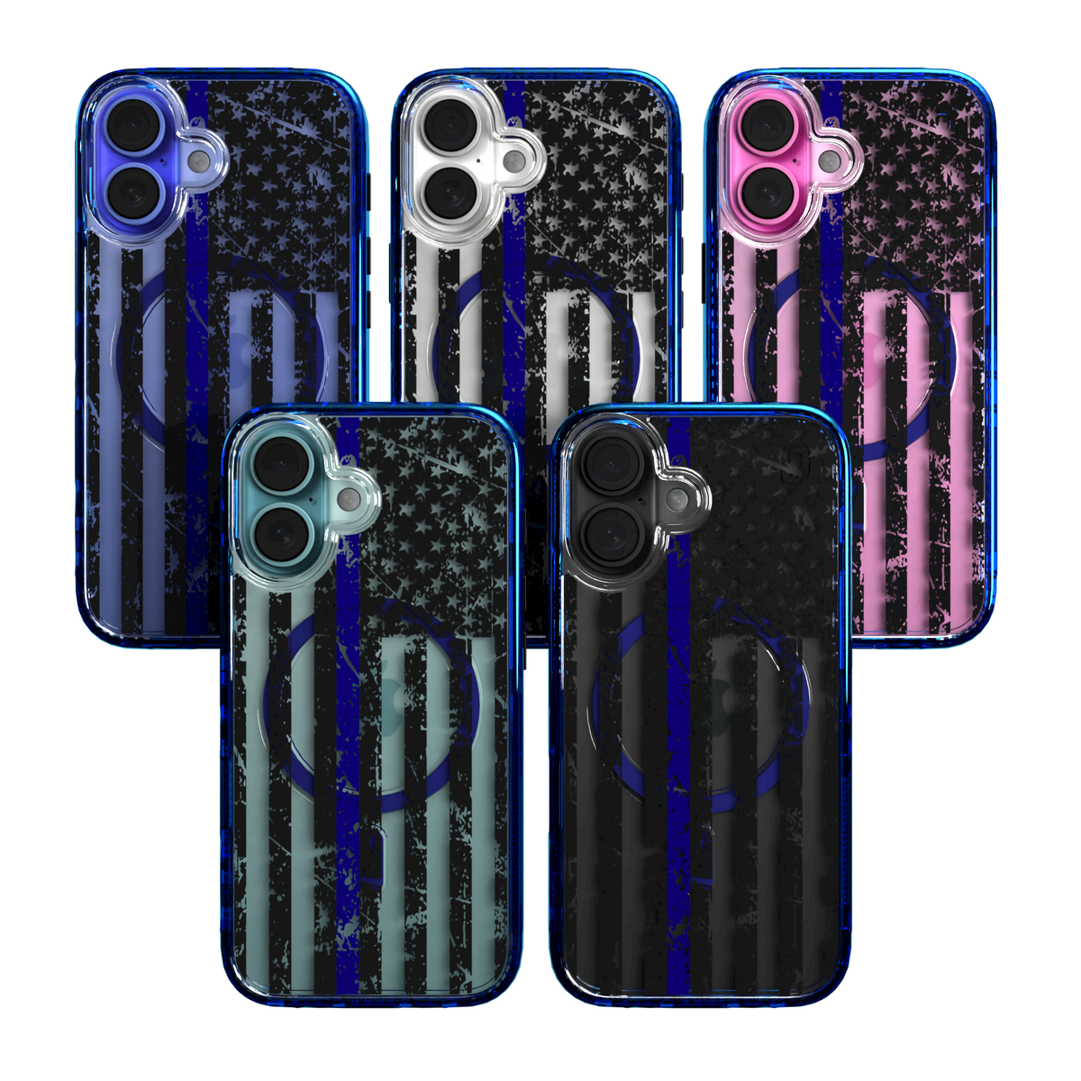 iPhone 16 Series | MagSafe | Red, White & Blue Case Collection | Thin Blue Line Blue Line / iPhone 16 / Blue