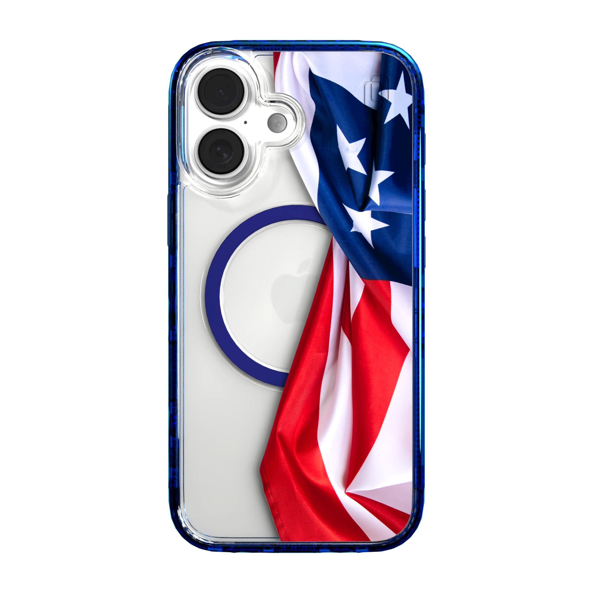 iPhone 16 Series | MagSafe | Red, White & Blue Case Collection | Flowing American Flag Resilient Spirit / iPhone 16 / Blue