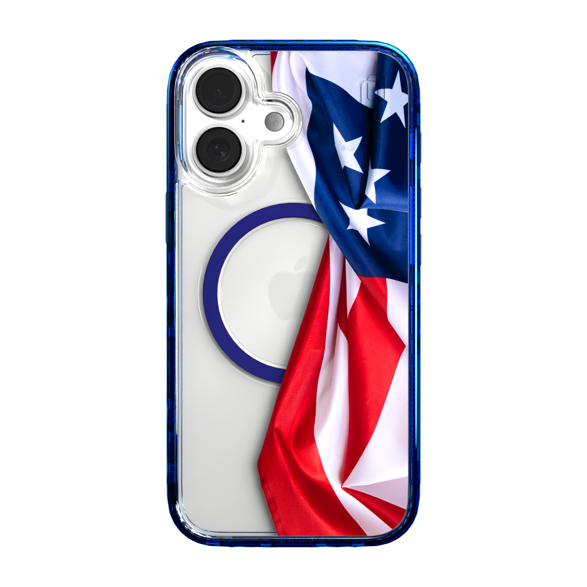 iPhone 16 Series | MagSafe | Red, White & Blue Case Collection | Flowing American Flag Resilient Spirit / iPhone 16 / Blue