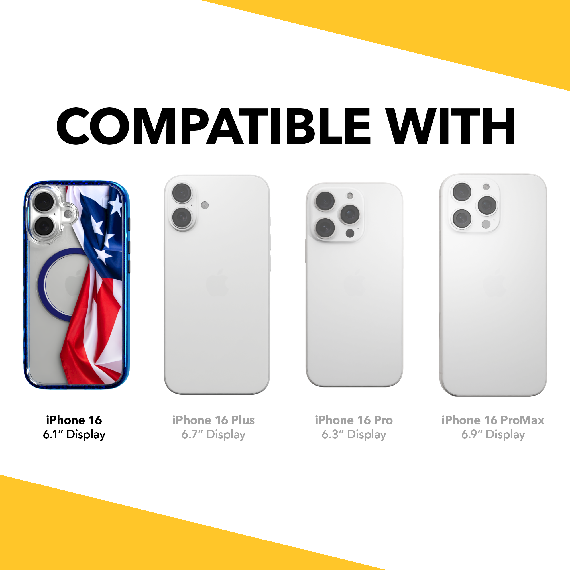iPhone 16 Series | MagSafe | Red, White & Blue Case Collection | Flowing American Flag Resilient Spirit / iPhone 16 / Blue