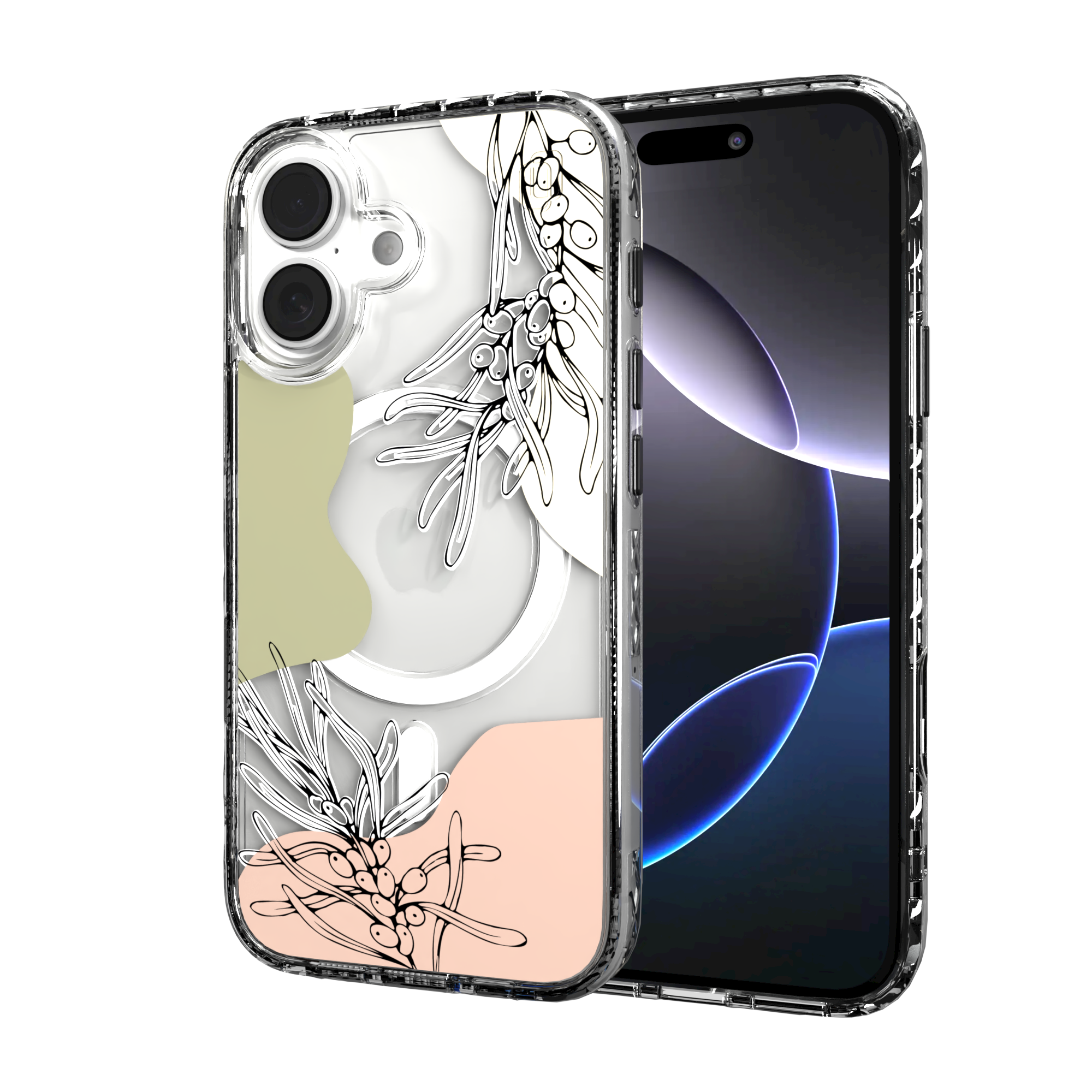 iPhone 16 Series | MagSafe | Botanical Fusion Abstract Case | Pastel Fall Vistas