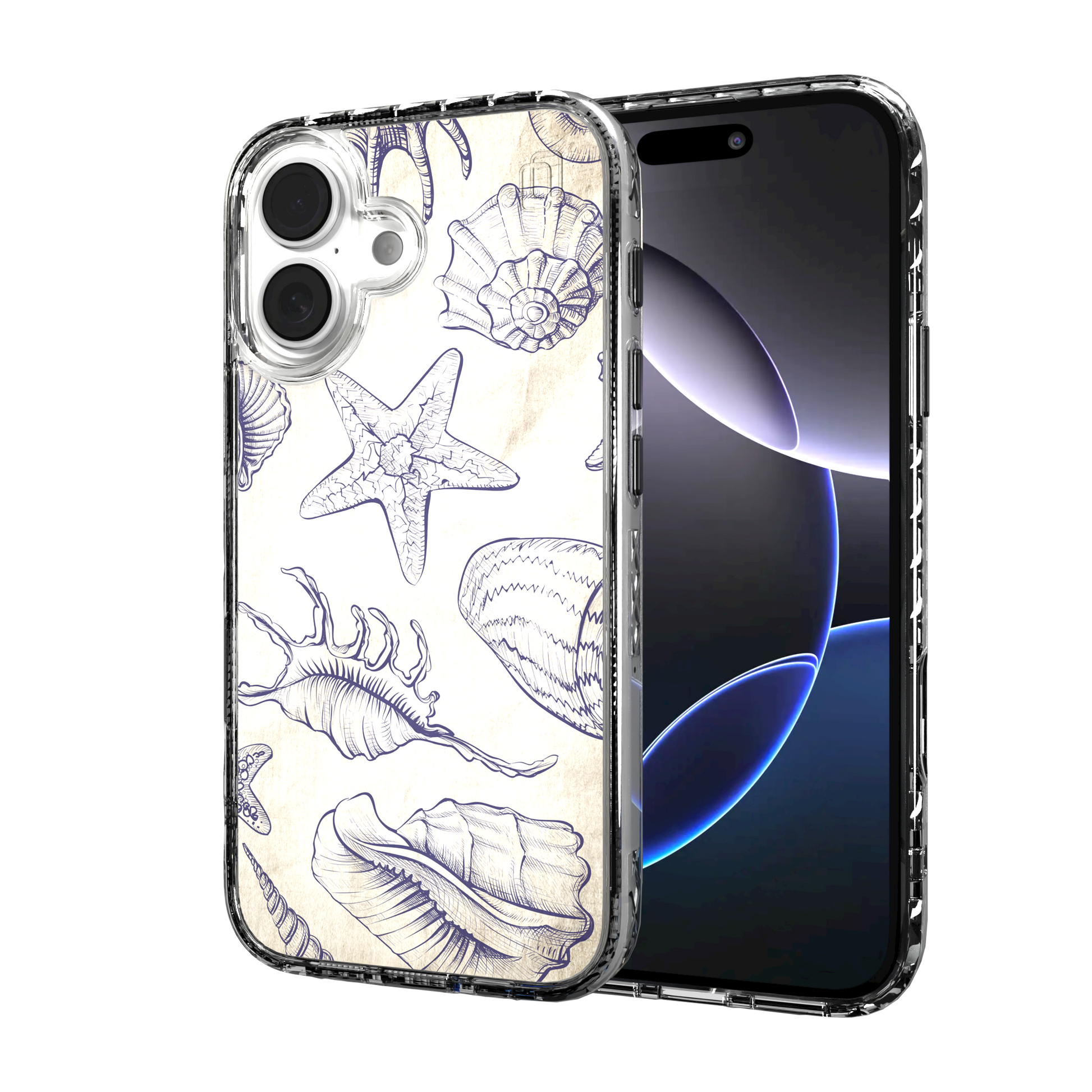 iPhone 16 Series | MagSafe | Coastal Case Collection | Seashells Sketches Coastal Seashell / iPhone 16 / Clear